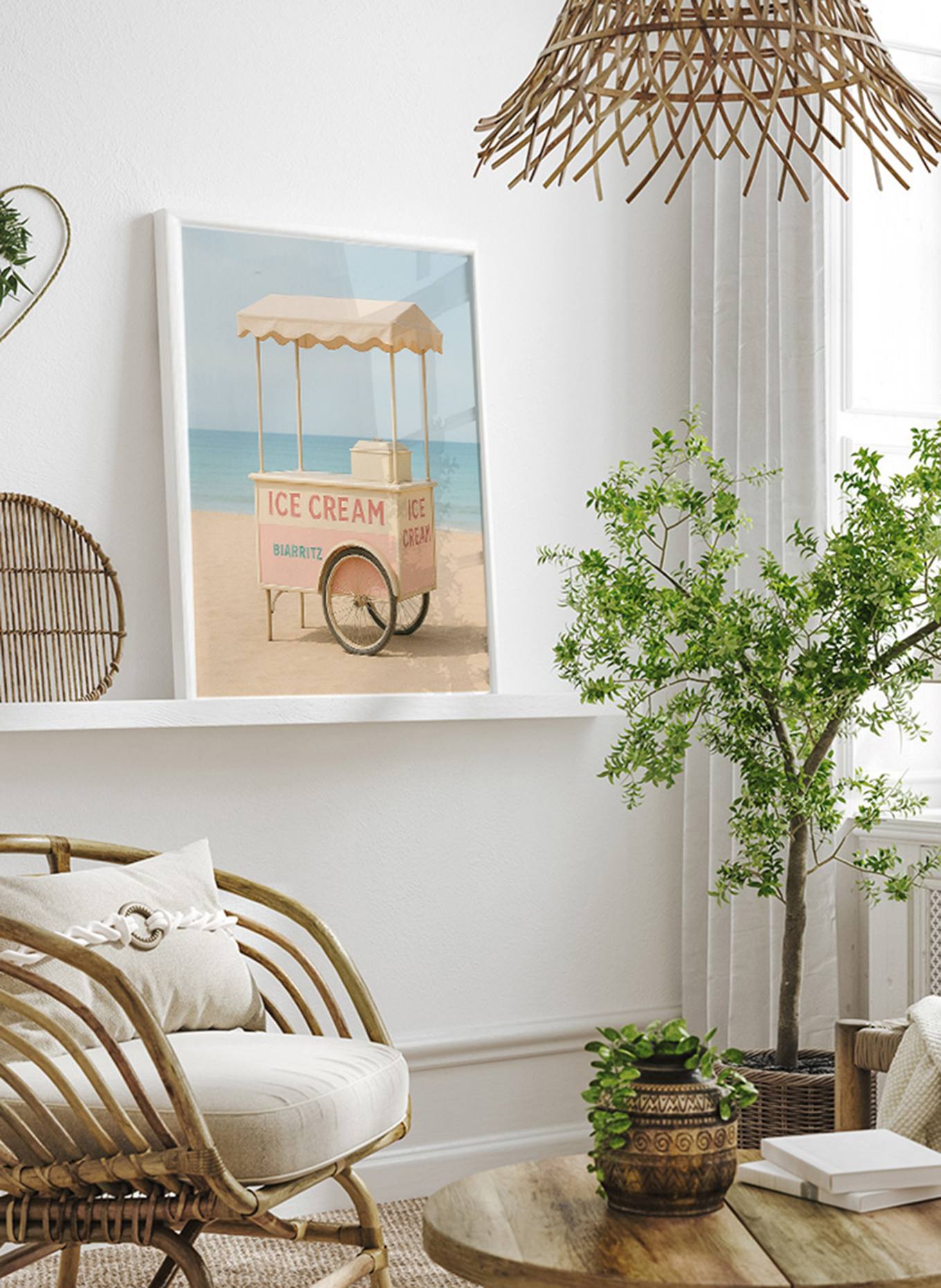 ANY IMAGE Wandbild PASTELLTRÄUME & SAHNESZENEN mit Rahmen: WEISS