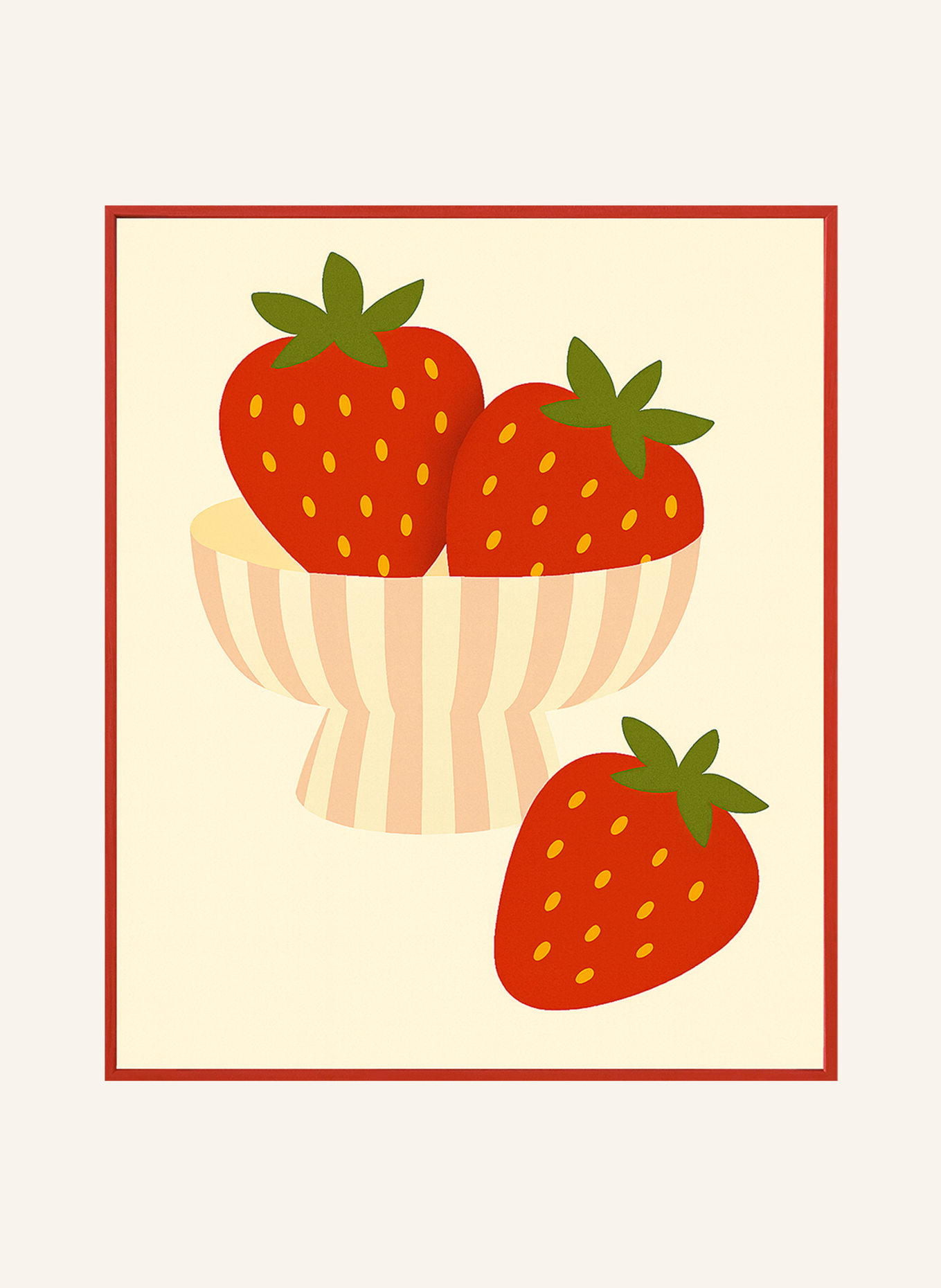 Liv Corday Wandbild ERDBEEREN mit Rahmen: ROT