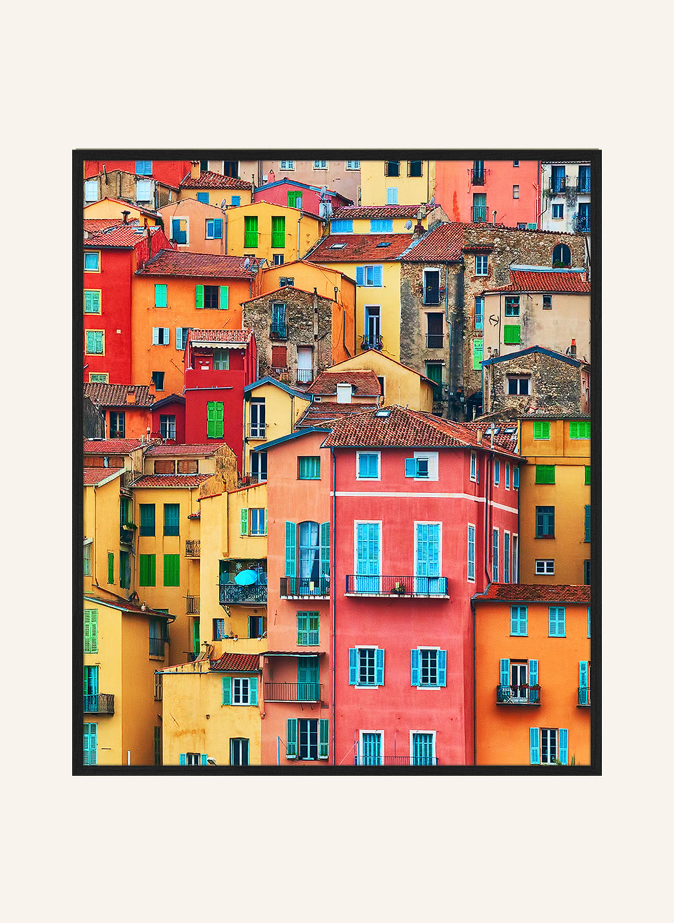 ANY IMAGE Wandbild MENTON, COTE D'AZUR, FRANCE mit Rahmen: SCHWARZ