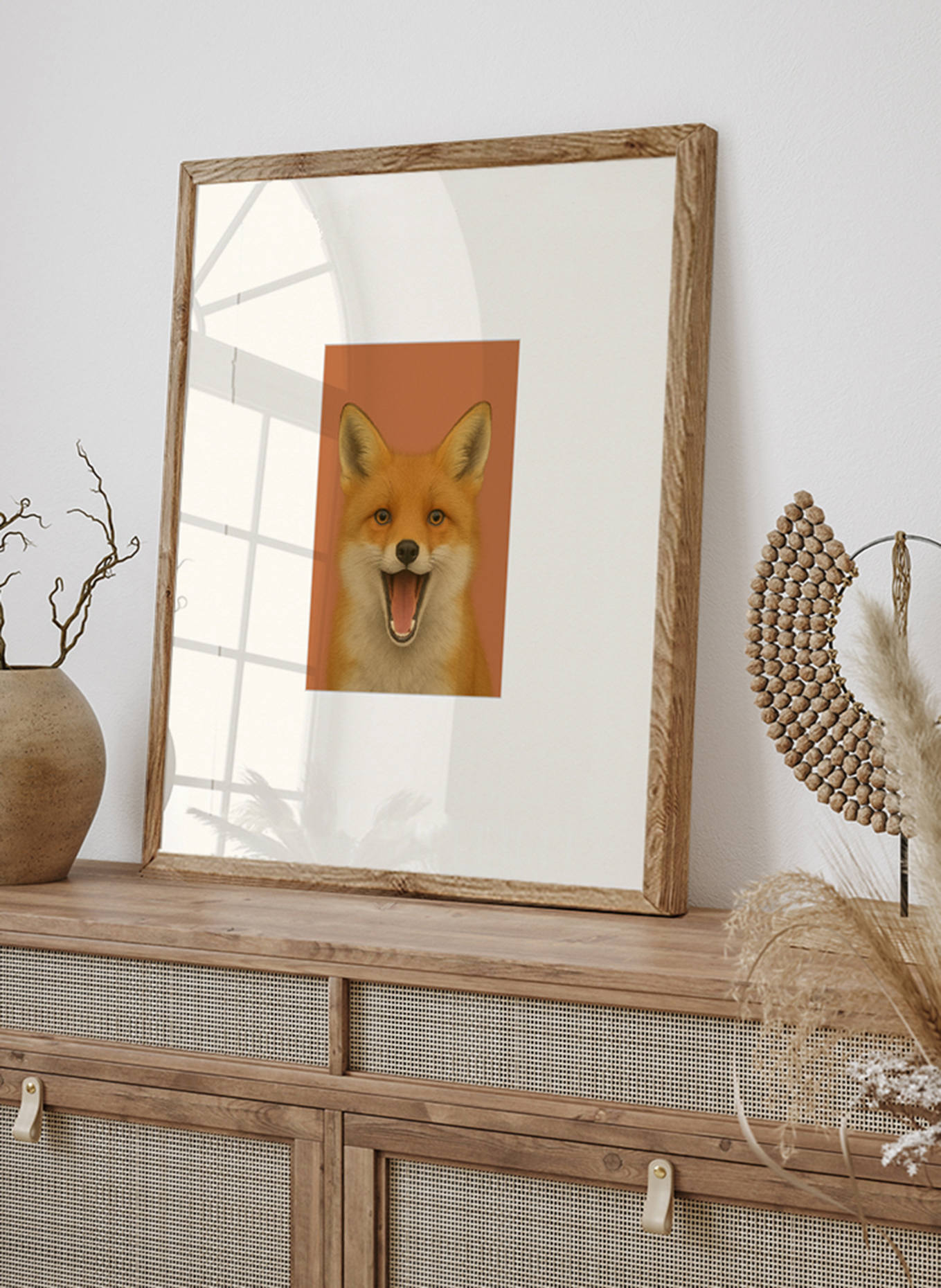 Liv Corday Wandbild DER FUCHS mit Rahmen: BRAUN