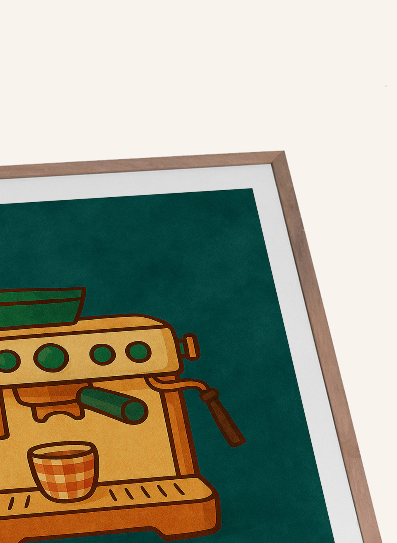 Liv Corday Wandbild MEHR ESPRESSO mit Rahmen: BRAUN