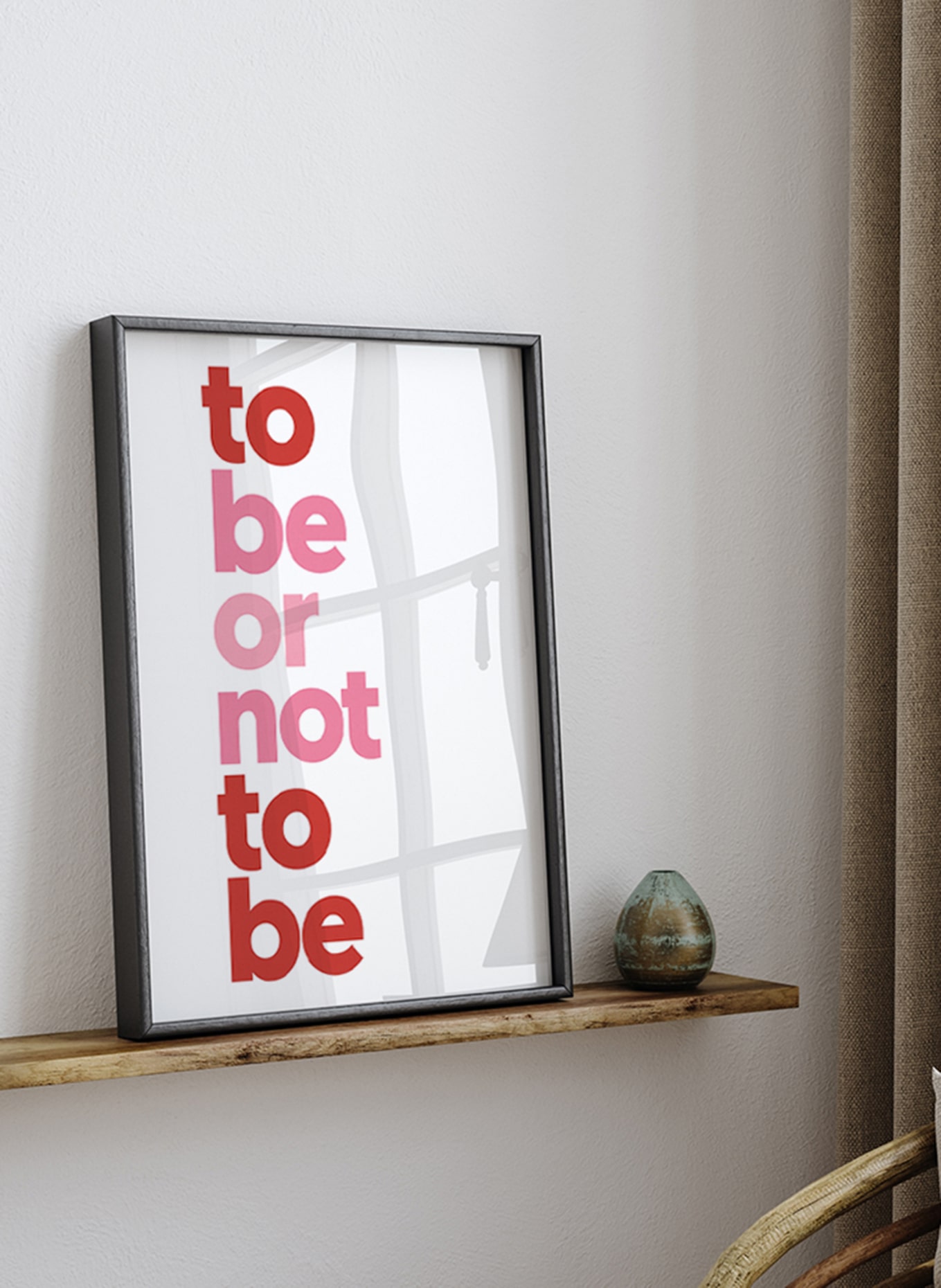 ANY IMAGE Wandbild TO BE OR NOT TO BE mit Rahmen: SCHWARZ
