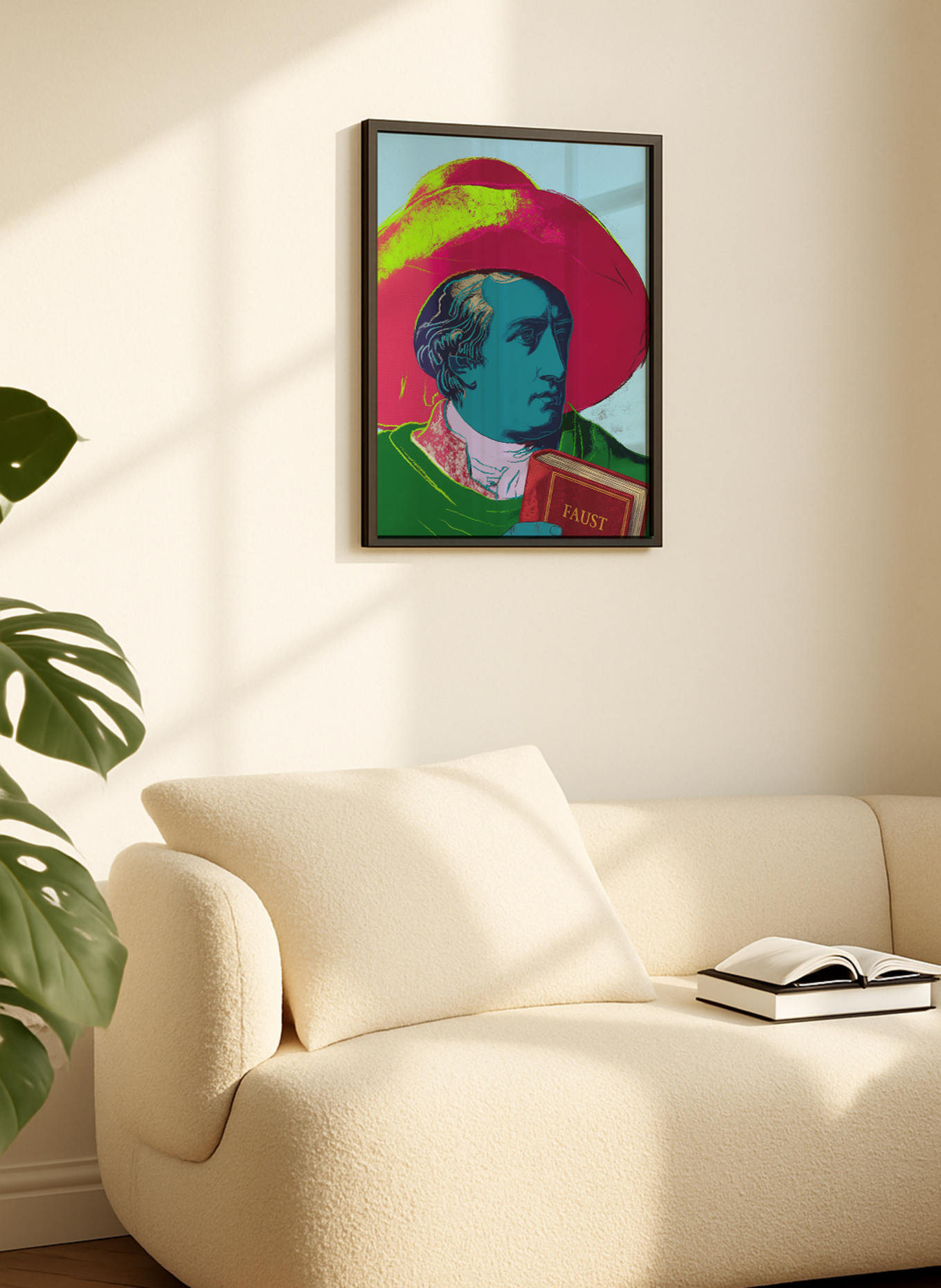 ANY IMAGE Wandbild GOETHE IN FARBE mit Rahmen: SCHWARZ