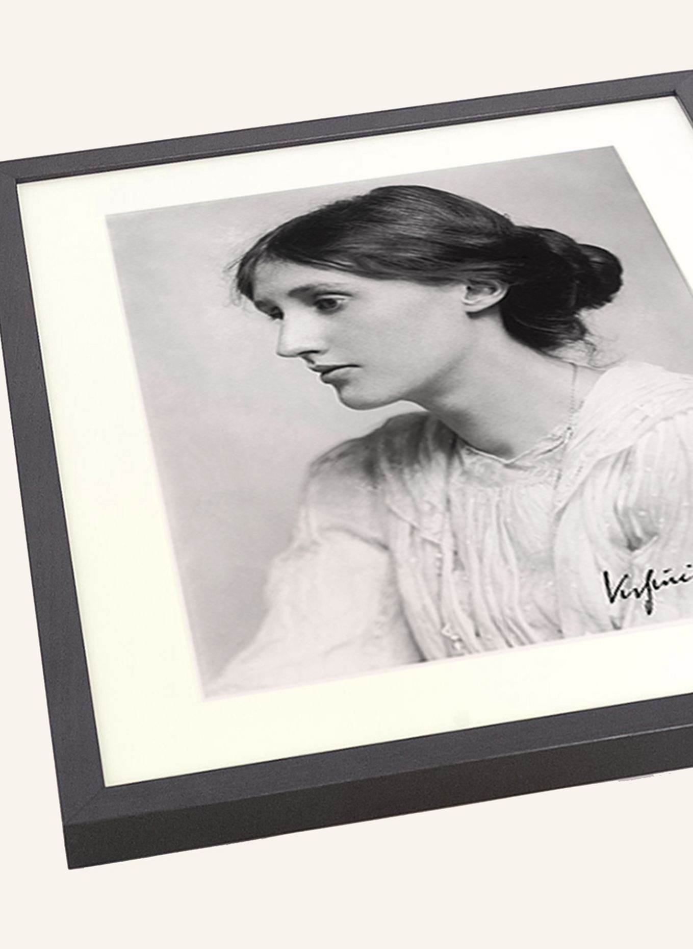 ANY IMAGE Wandbild VIRGINIA WOOLF mit Rahmen: SCHWARZ