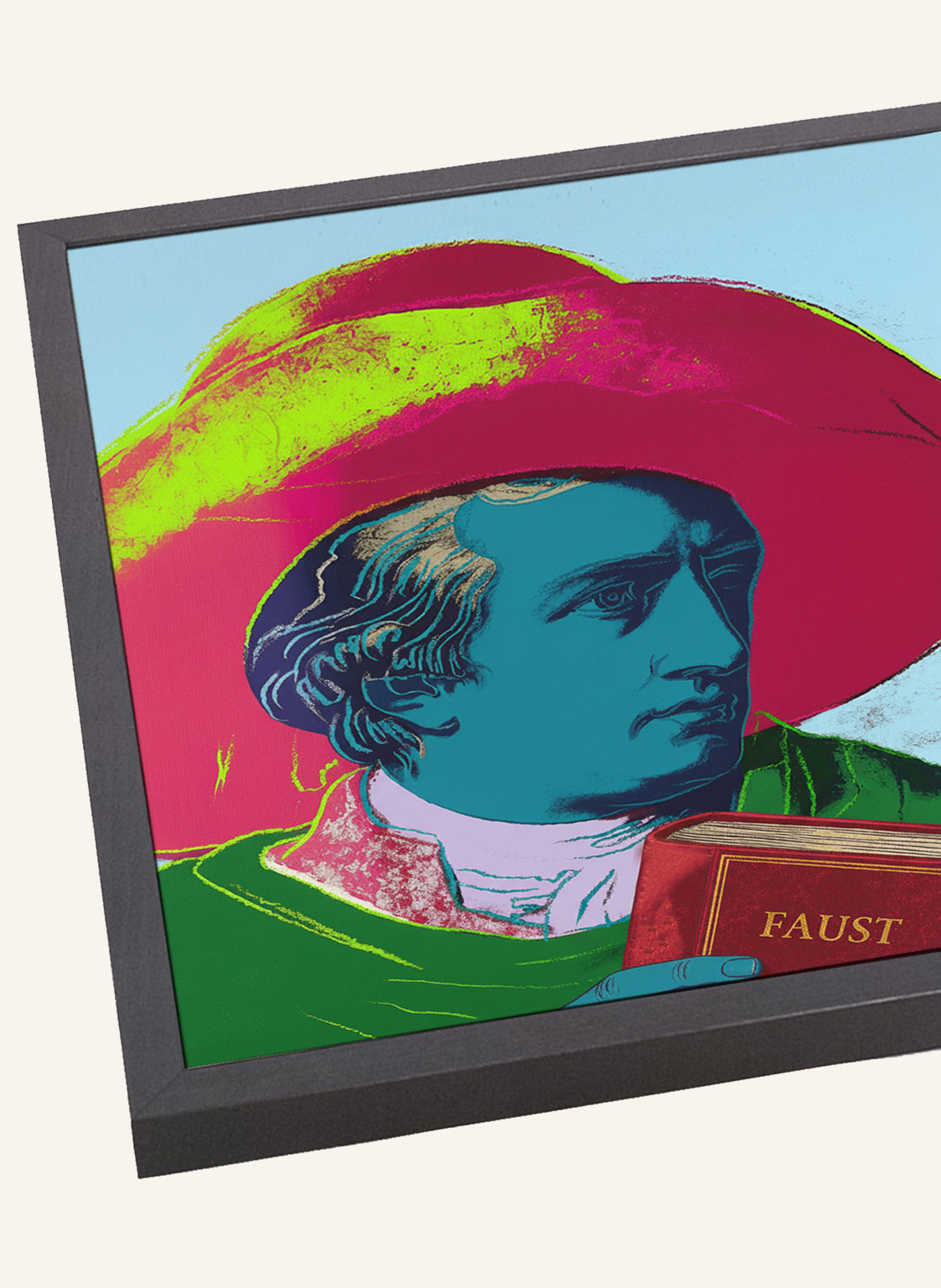 ANY IMAGE Wandbild GOETHE IN FARBE mit Rahmen: SCHWARZ