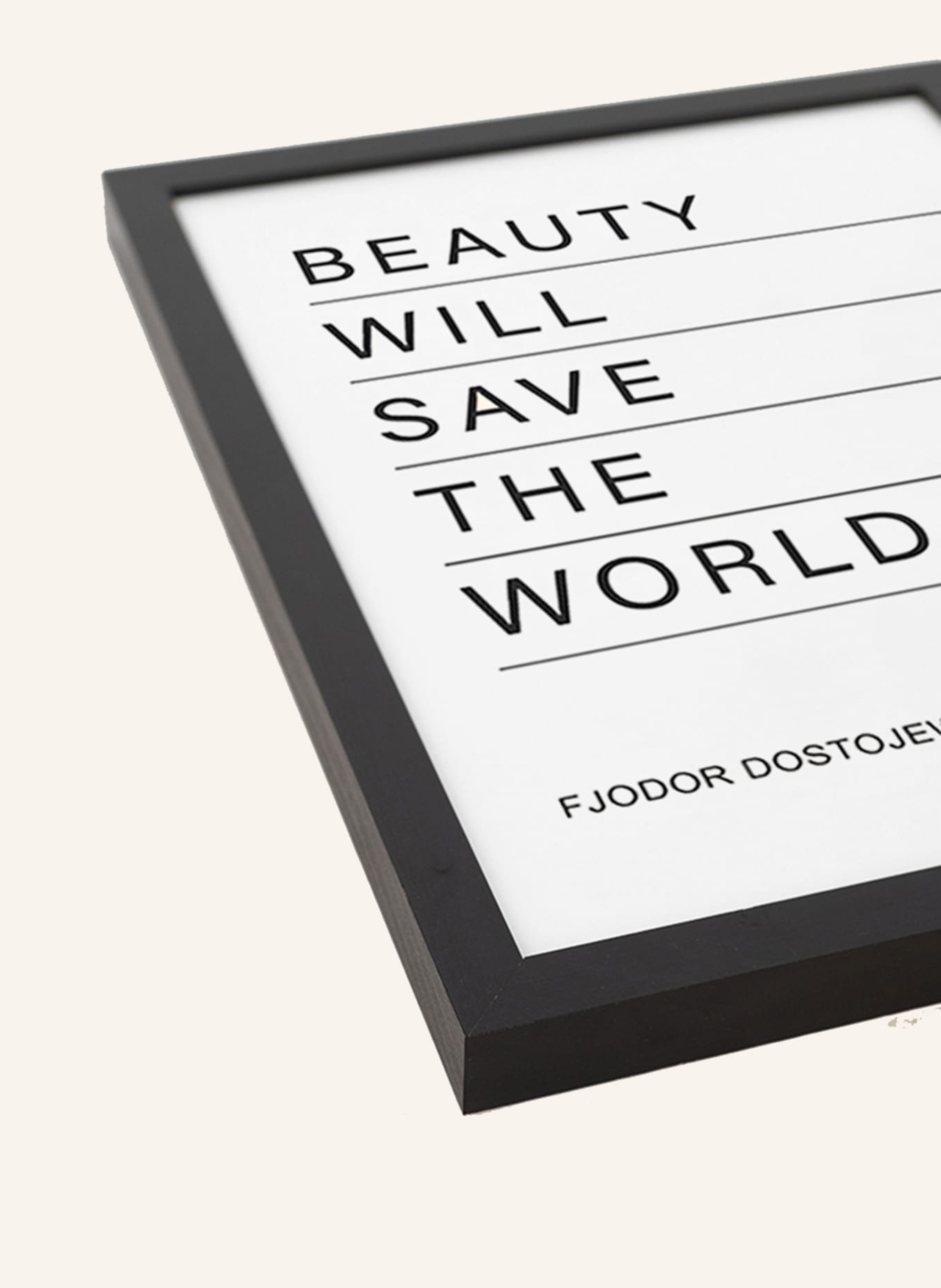 ANY IMAGE Wandbild BEAUTY WILL SAVE mit Rahmen: SCHWARZ