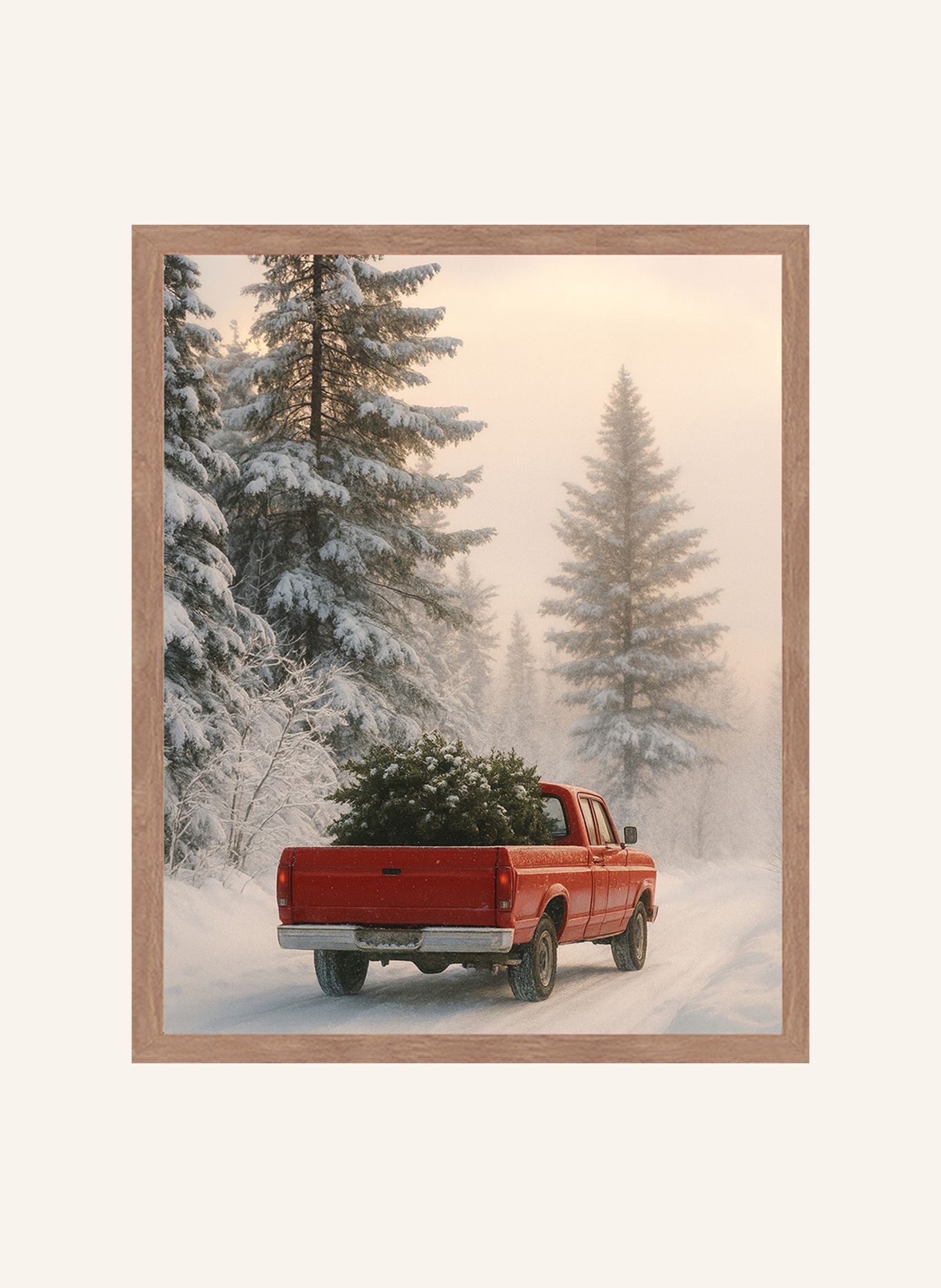 ANY IMAGE Wandbild WEIHNACHTSTRADITION mit Rahmen: BRAUN