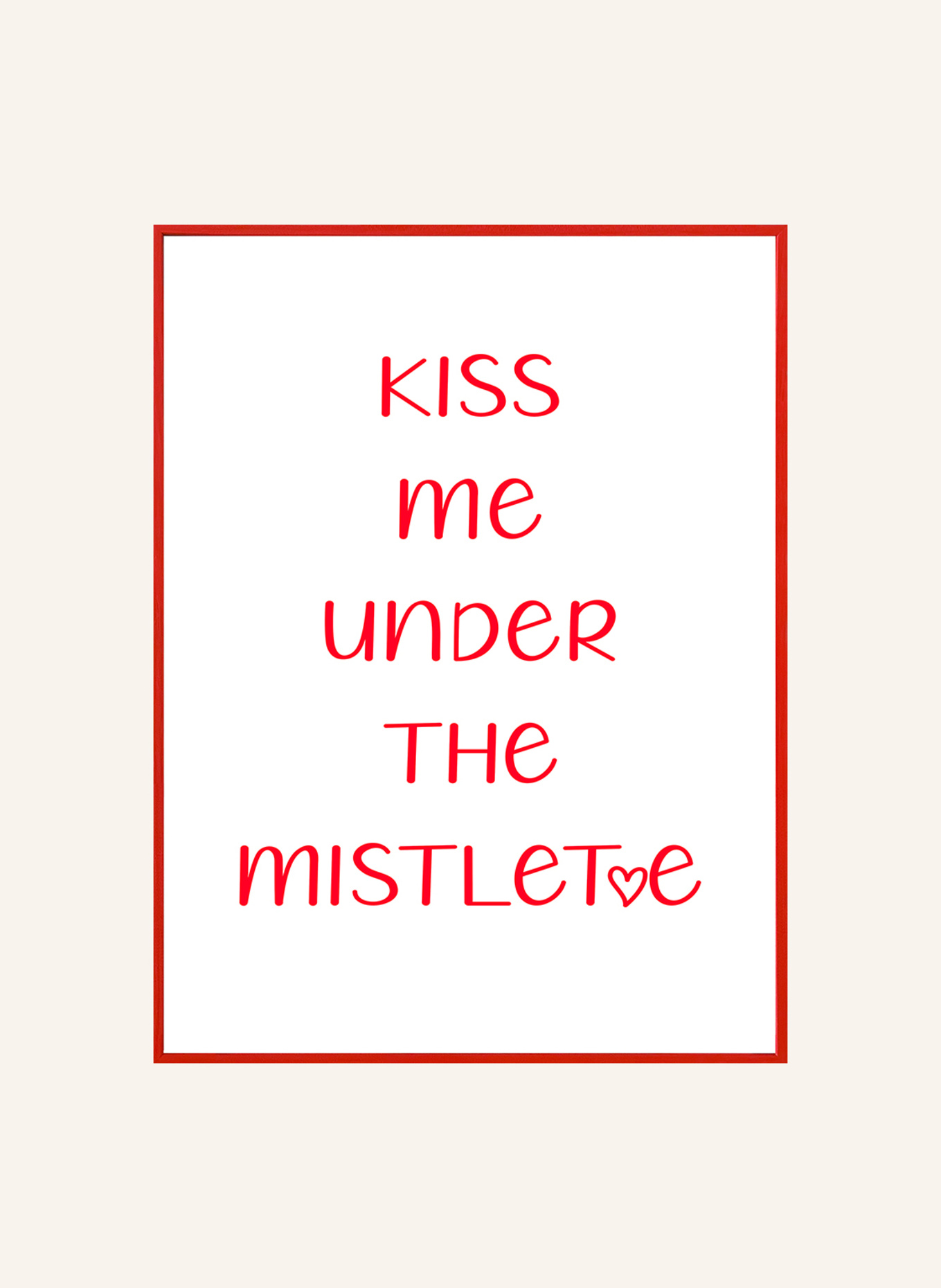 Liv Corday Wandbild MISTELZWEIG mit Rahmen: ROT