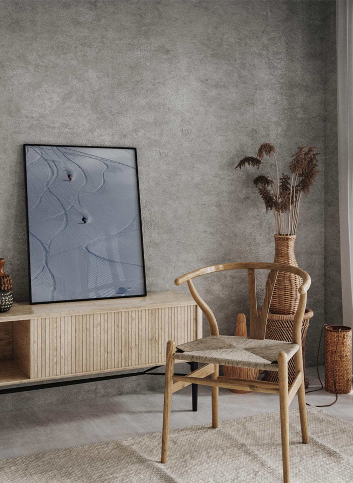 ANY IMAGE Wandbild ADRENALIN IM SCHNEE mit Rahmen: SCHWARZ