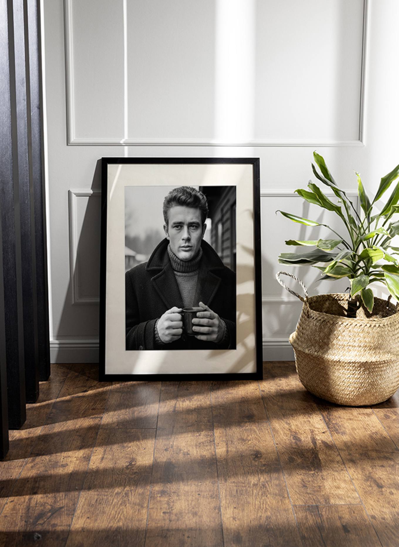 JACOB BADEN Wandbild JAMES DEAN WINTER KAFFEE mit Rahmen: SCHWARZ