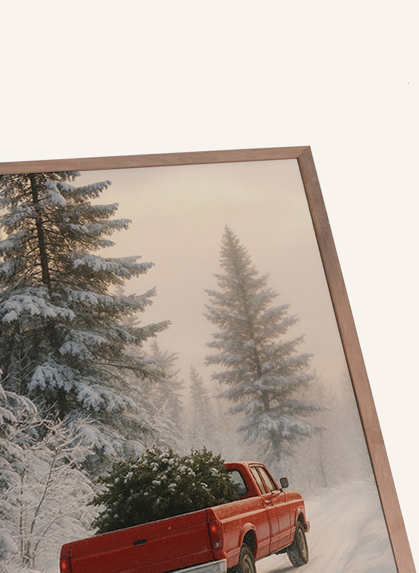 ANY IMAGE Wandbild WEIHNACHTSTRADITION mit Rahmen: BRAUN