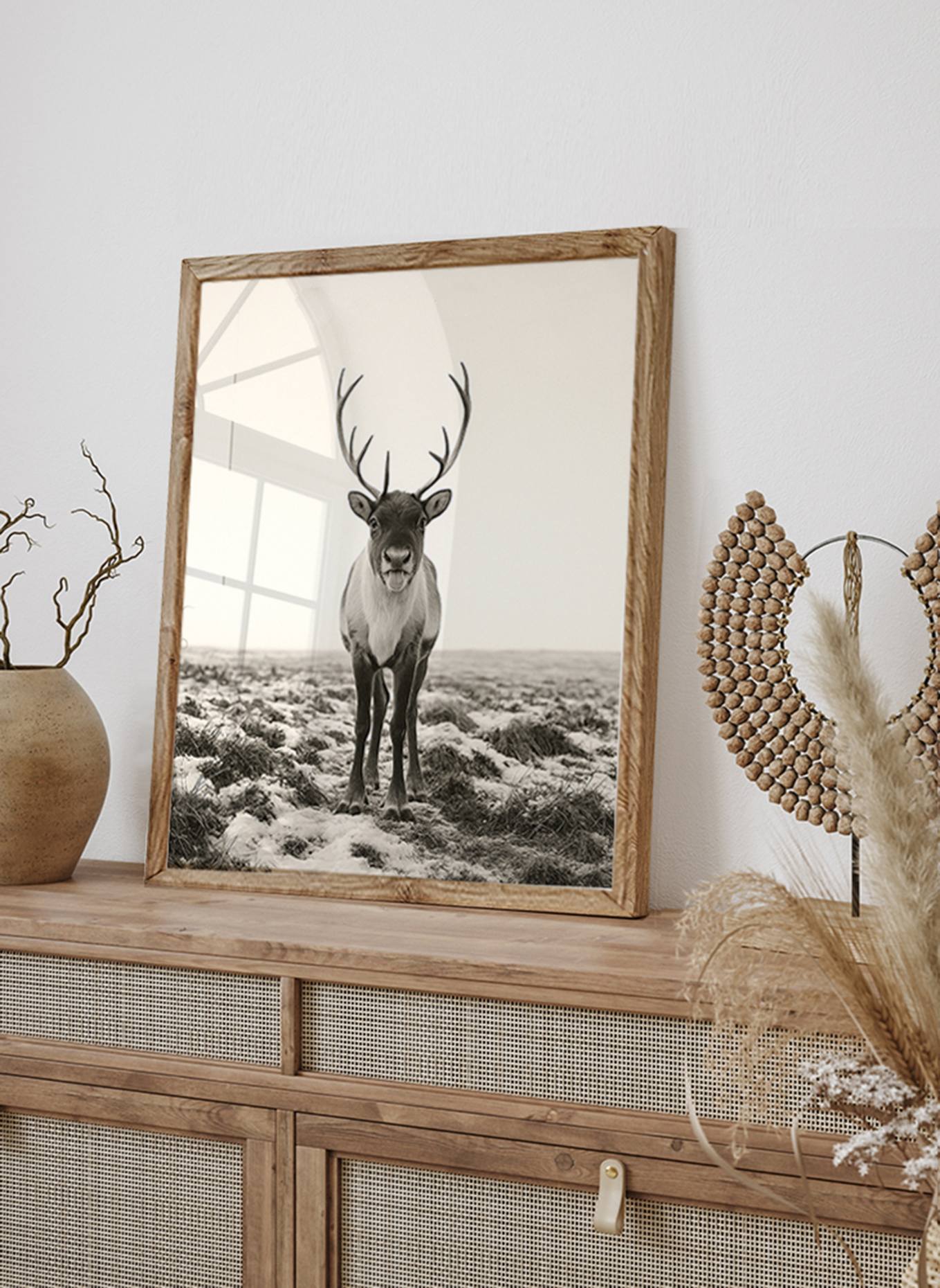 Liv Corday Wandbild FRECHES RENTIER mit Rahmen: BRAUN