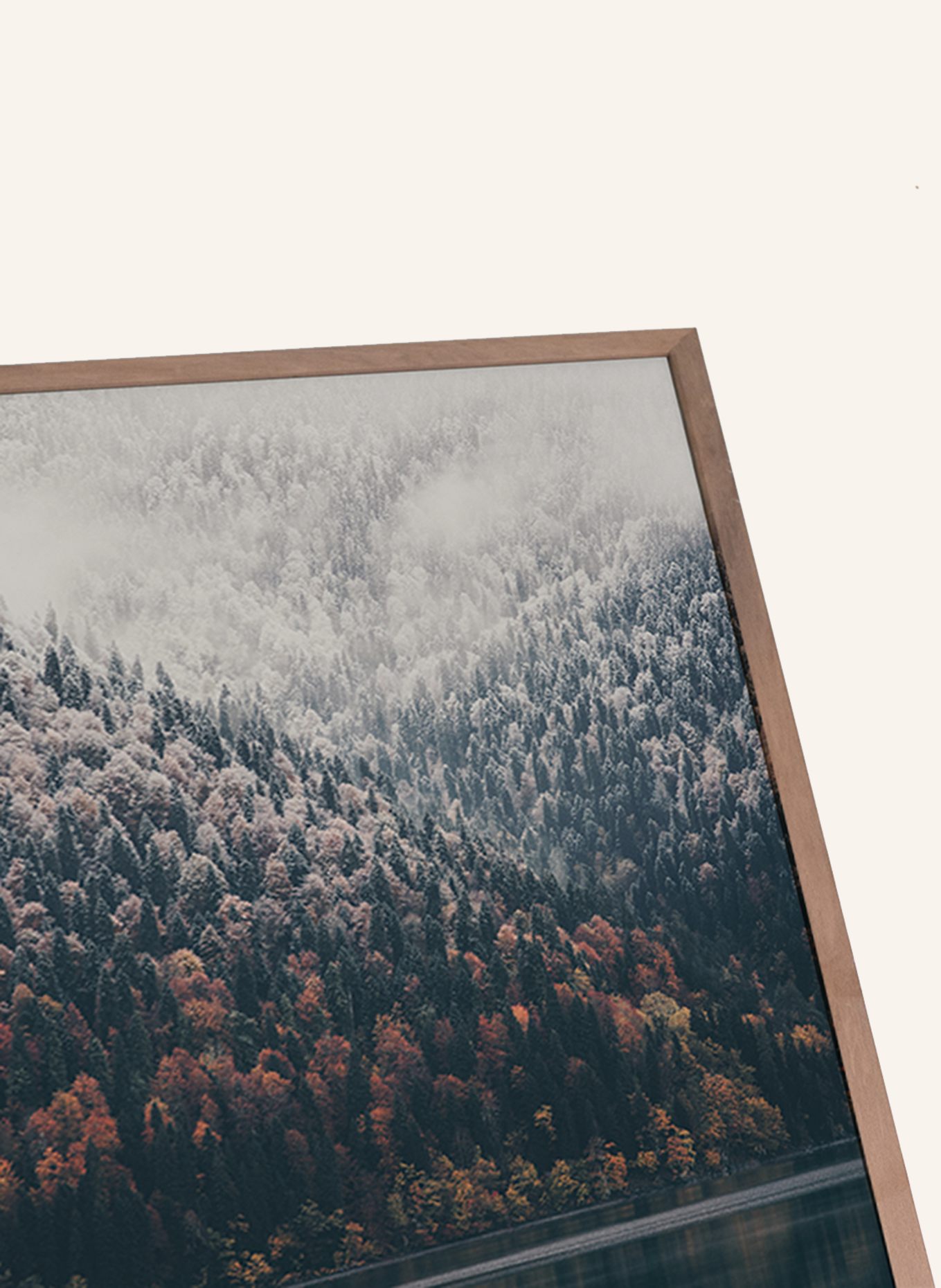 ANY IMAGE Wandbild WINTER LANDSCHAFT mit Rahmen: BRAUN