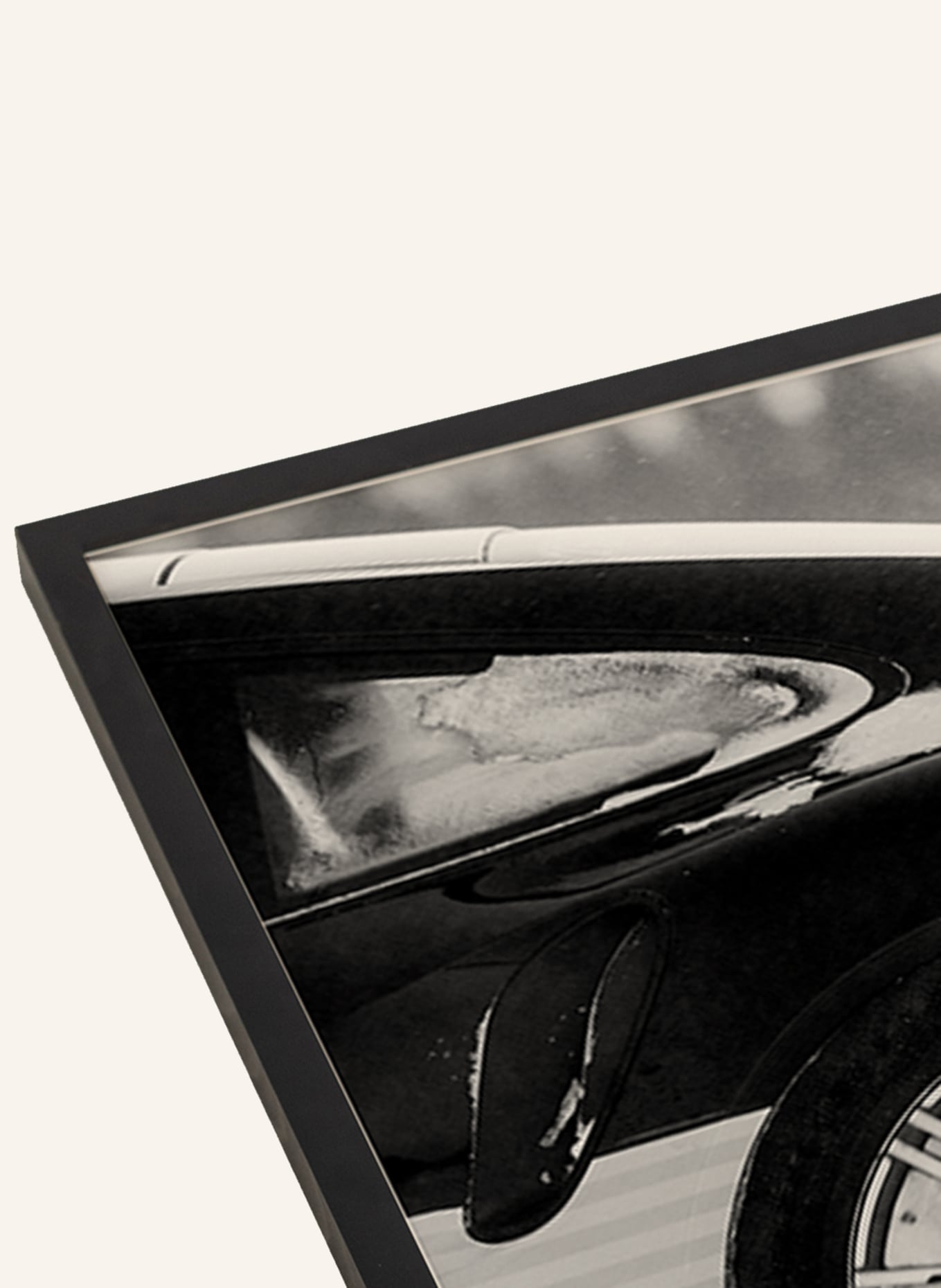 JACOB BADEN Wandbild PORSCHE SCHNEE DRIFT mit Rahmen: SCHWARZ