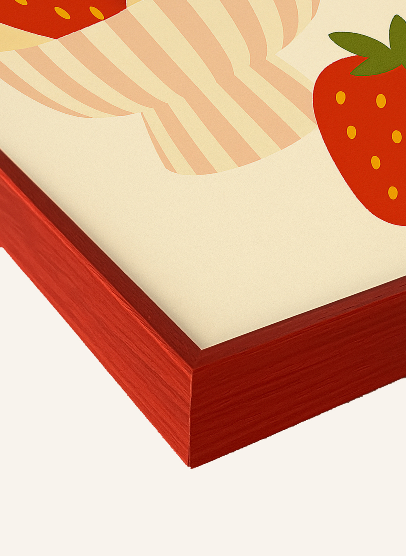 Liv Corday Wandbild ERDBEEREN mit Rahmen: ROT