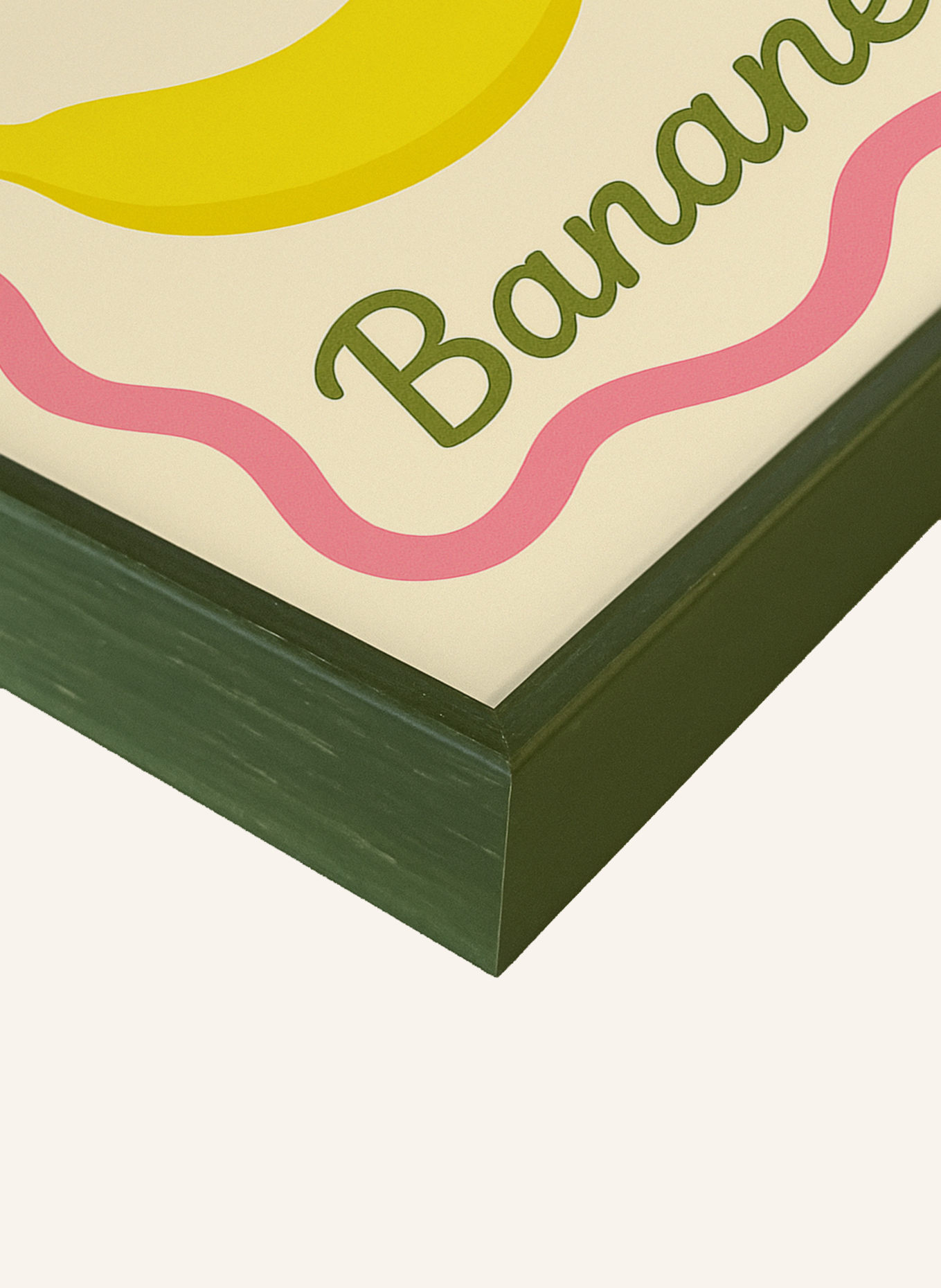 Liv Corday Wandbild DIE BANANE mit Rahmen: GRÜN