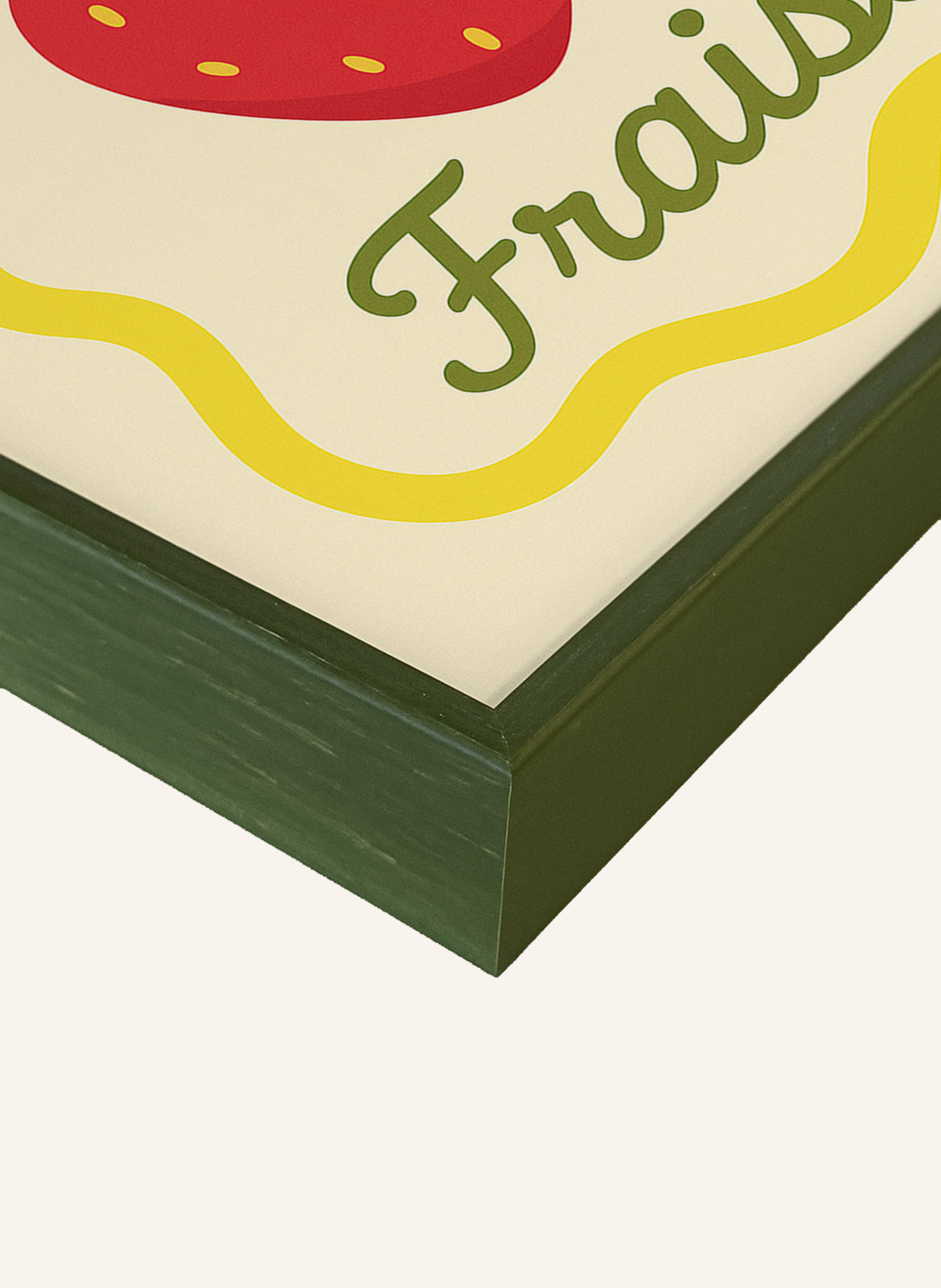 Liv Corday Wandbild DIE ERDBEERE mit Rahmen: GRÜN