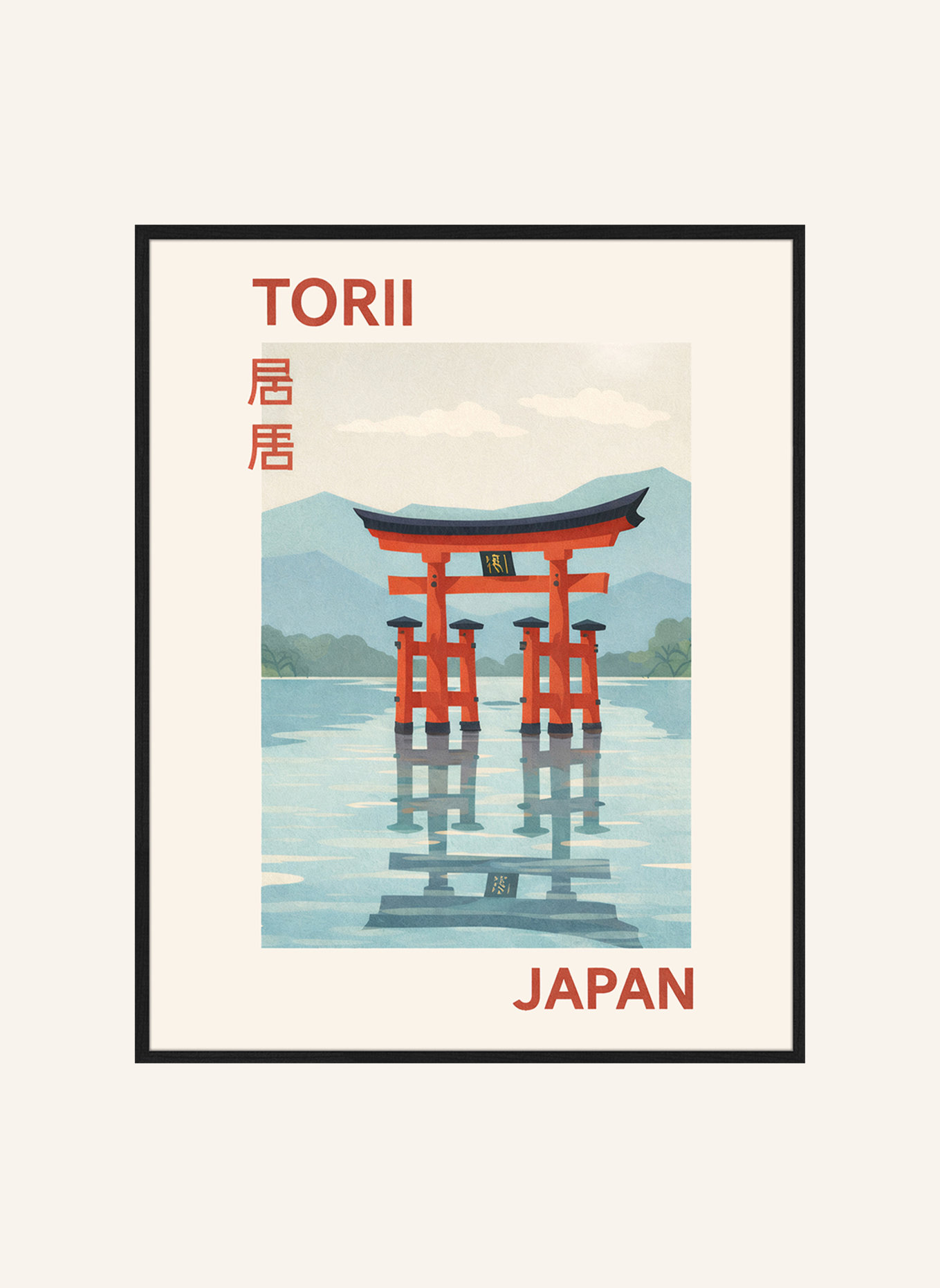 Liv Corday Wandbild TORII, JAPAN mit Rahmen: SCHWARZ