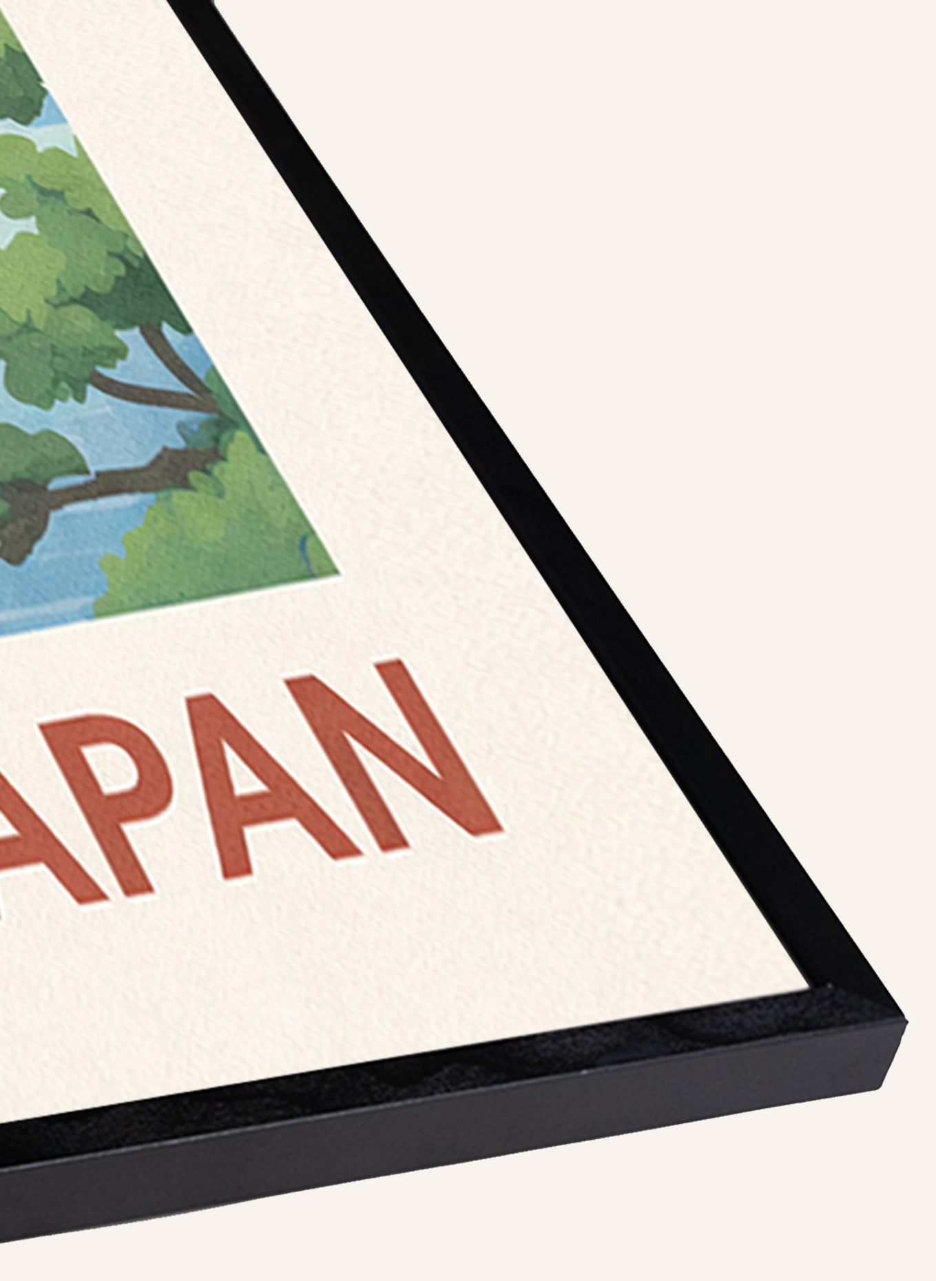 Liv Corday Wandbild FUJI, JAPAN mit Rahmen: SCHWARZ