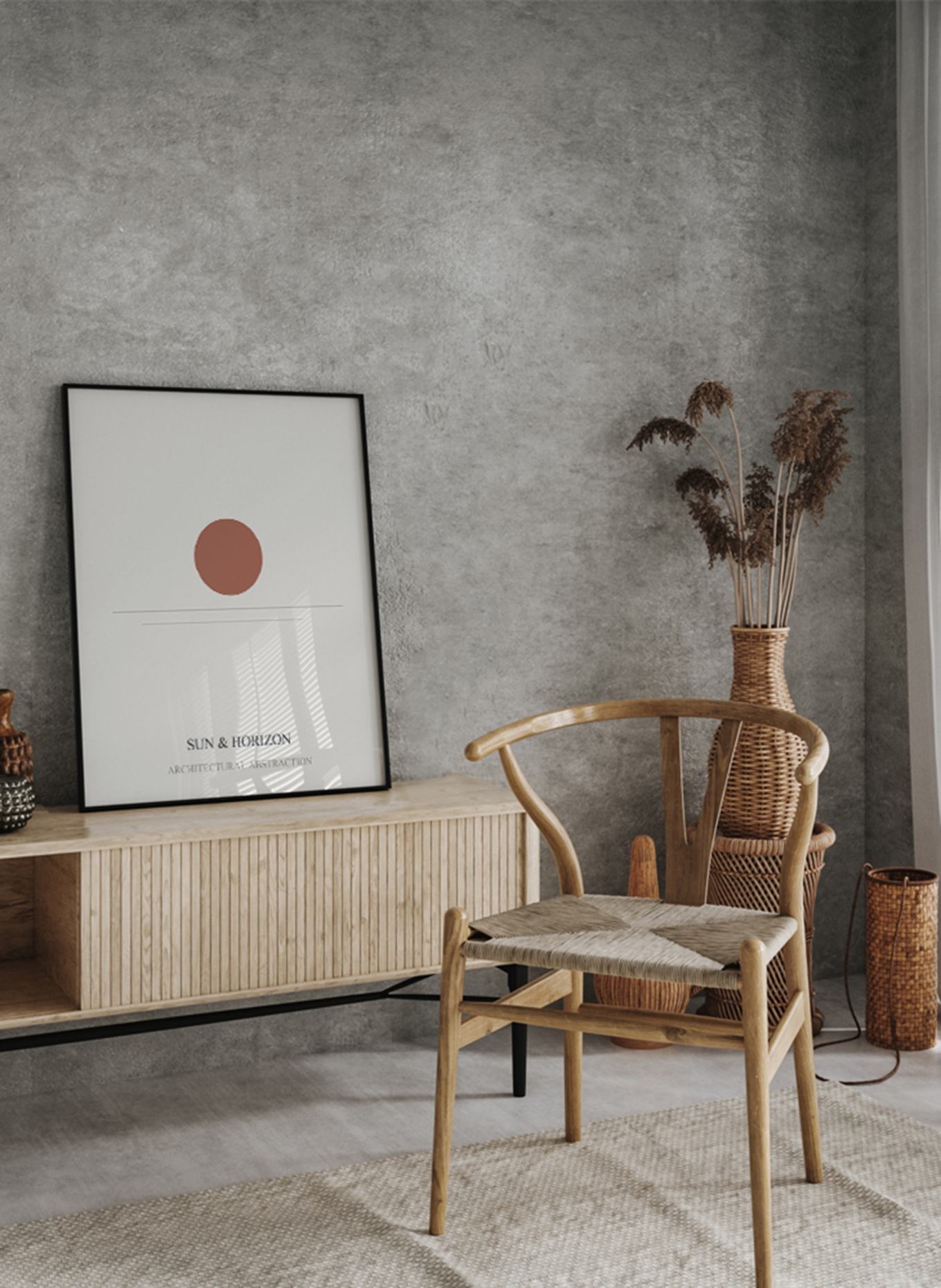 Liv Corday Wandbild SONNE & HORIZONT mit Rahmen: SCHWARZ