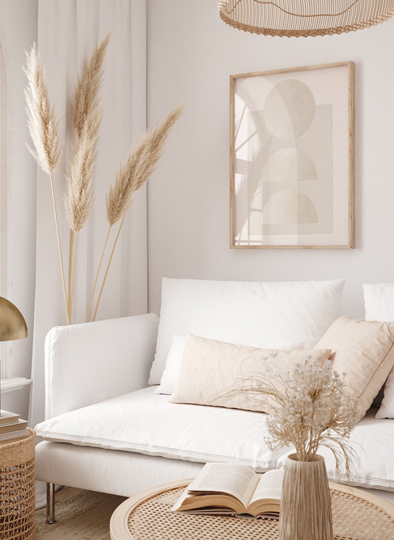 Liv Corday Wandbild AUSGEWOGEN mit Rahmen: HELLBRAUN