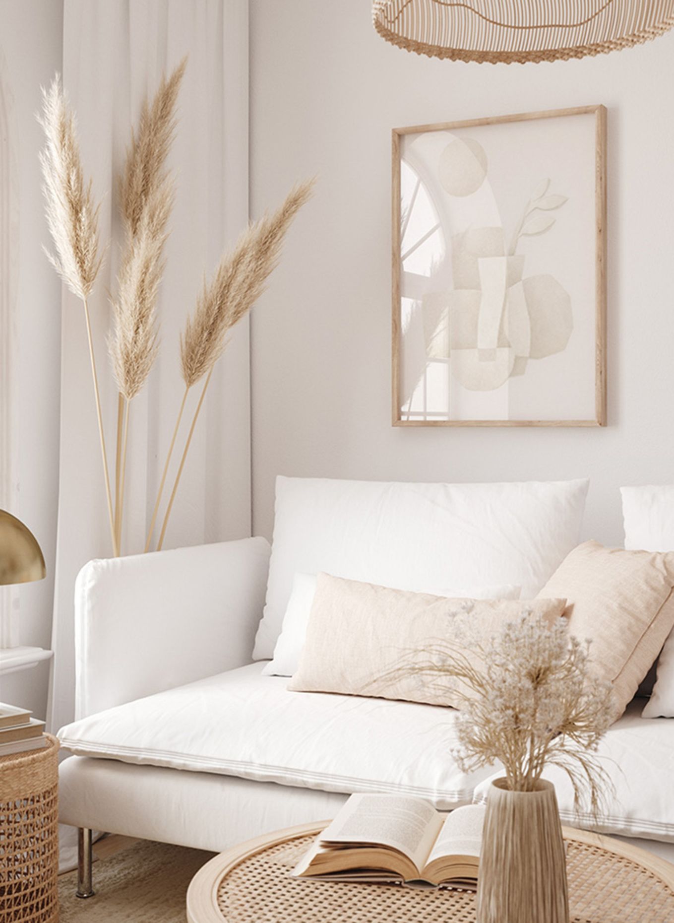 Liv Corday Wandbild ZUSAMMENHALT mit Rahmen: HELLBRAUN