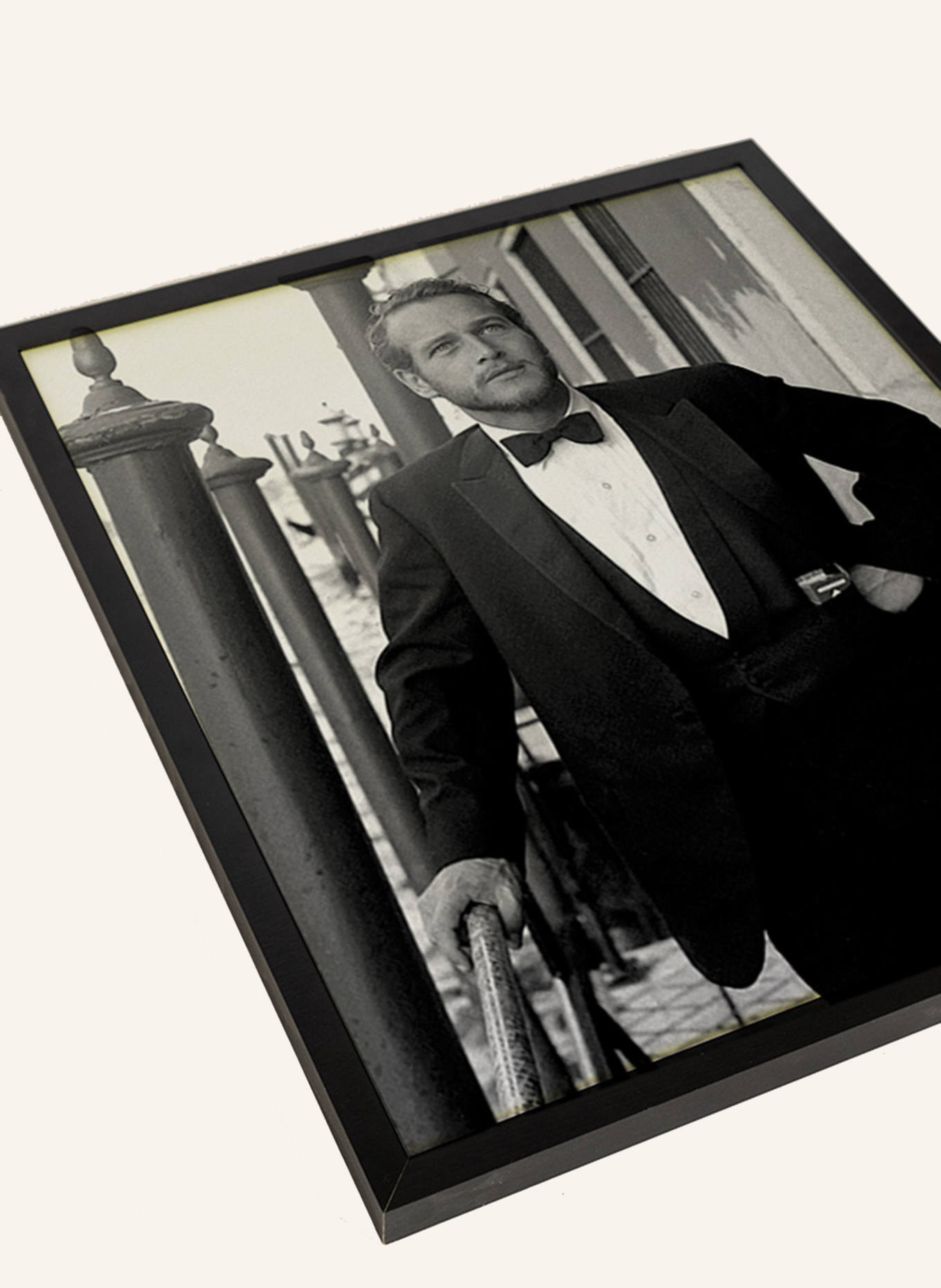 JACOB BADEN Wandbild PAUL NEWMAN mit Rahmen: SCHWARZ