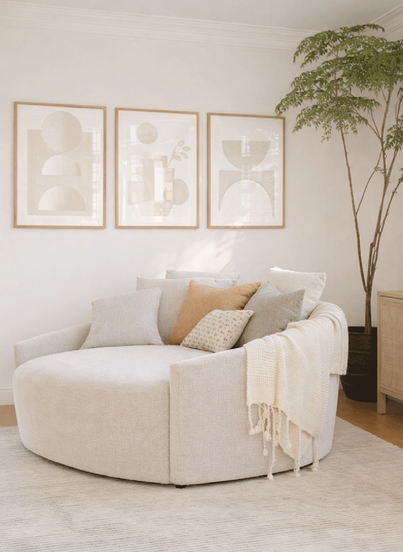 Liv Corday Wandbild FORM DER RUHE mit Rahmen: HELLBRAUN