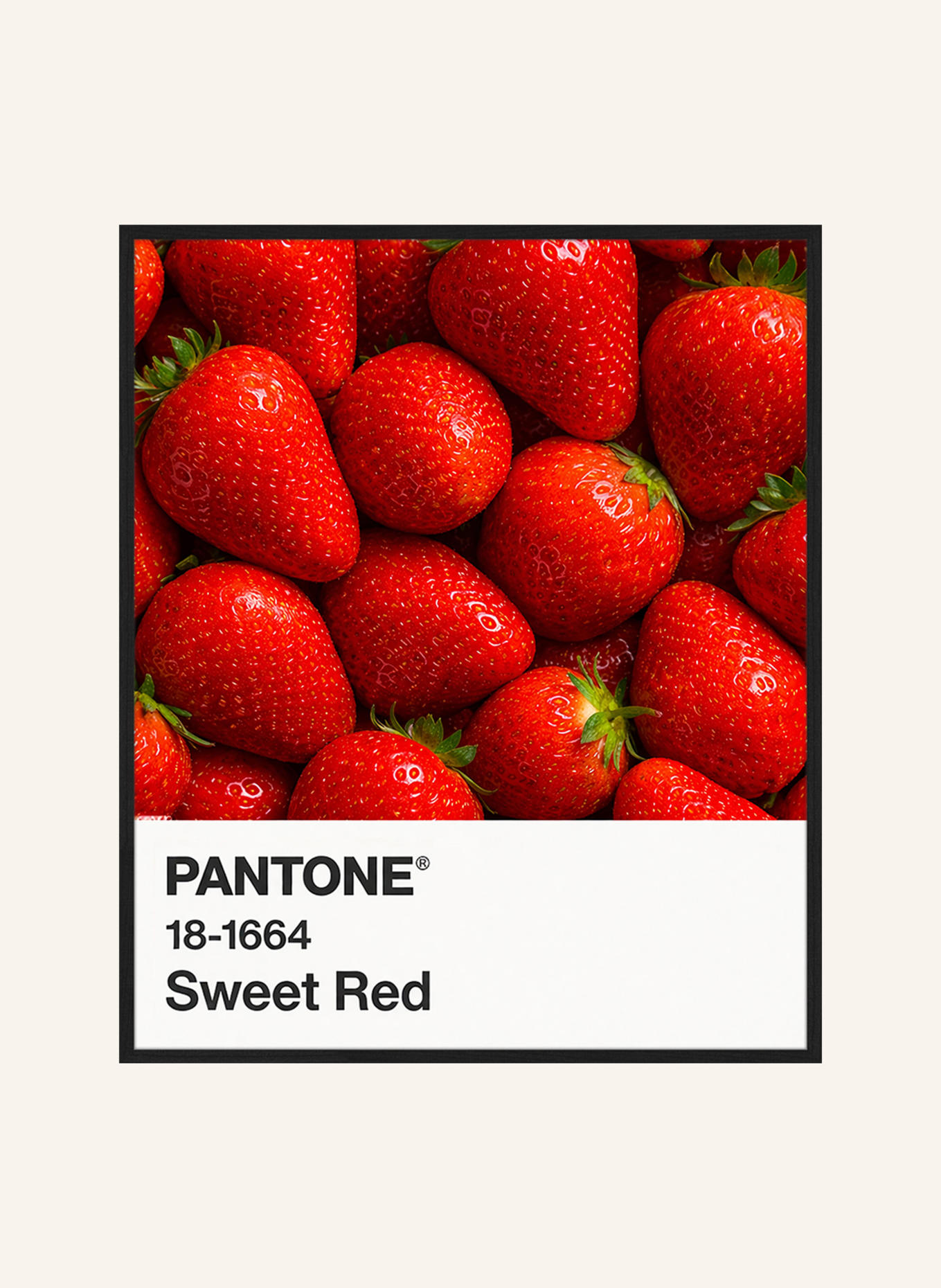 Liv Corday Wandschilderij KLEUR: SWEET RED / AARDBEIROOD met lijst: ZWART