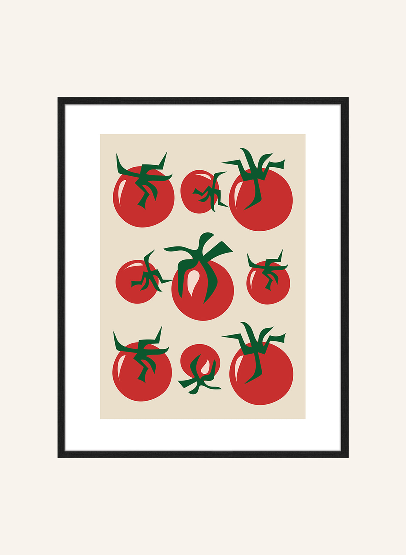 Liv Corday Wandbild ROTE TOMATEN mit Rahmen: SCHWARZ