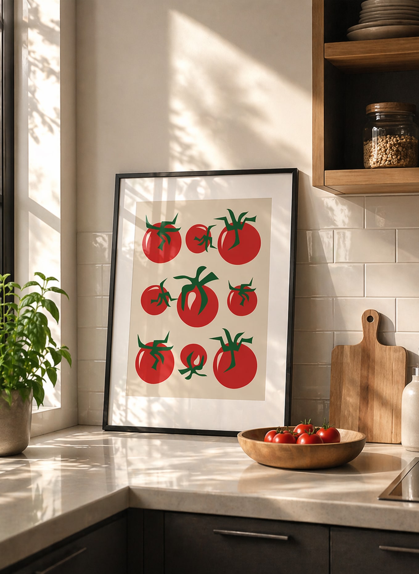 Liv Corday Wandbild ROTE TOMATEN mit Rahmen: SCHWARZ