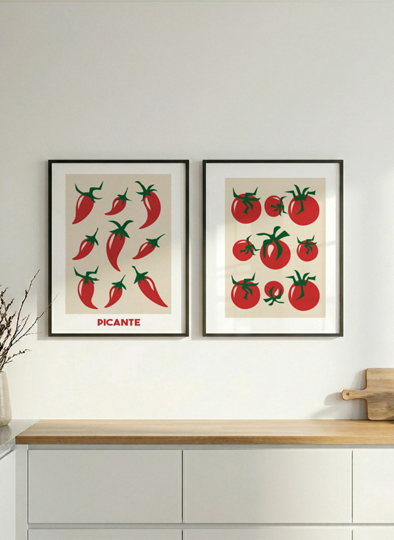 Liv Corday Wandbild ROTE TOMATEN mit Rahmen: SCHWARZ