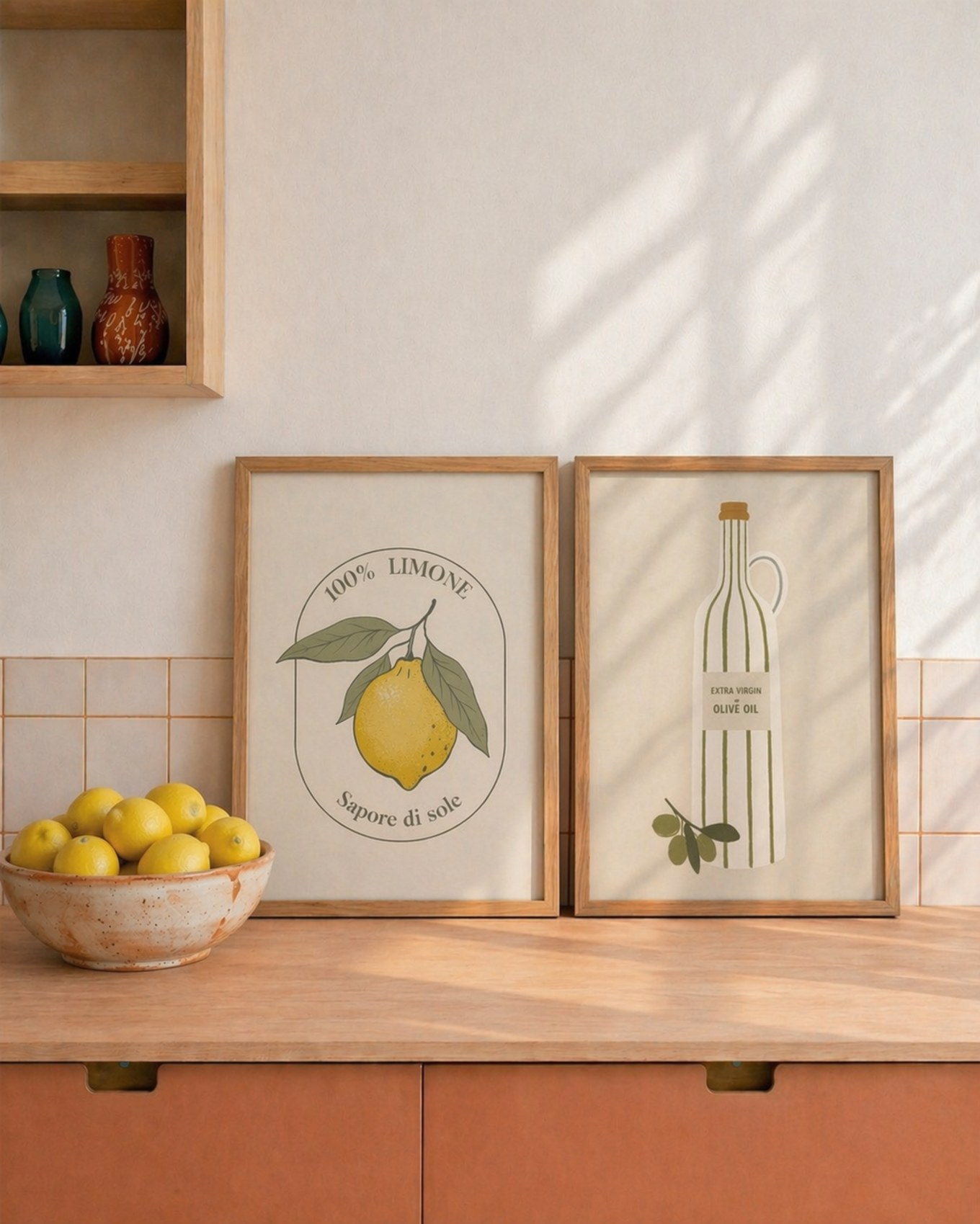 Liv Corday Wandbild OLIVENÖL mit Rahmen: ECRU