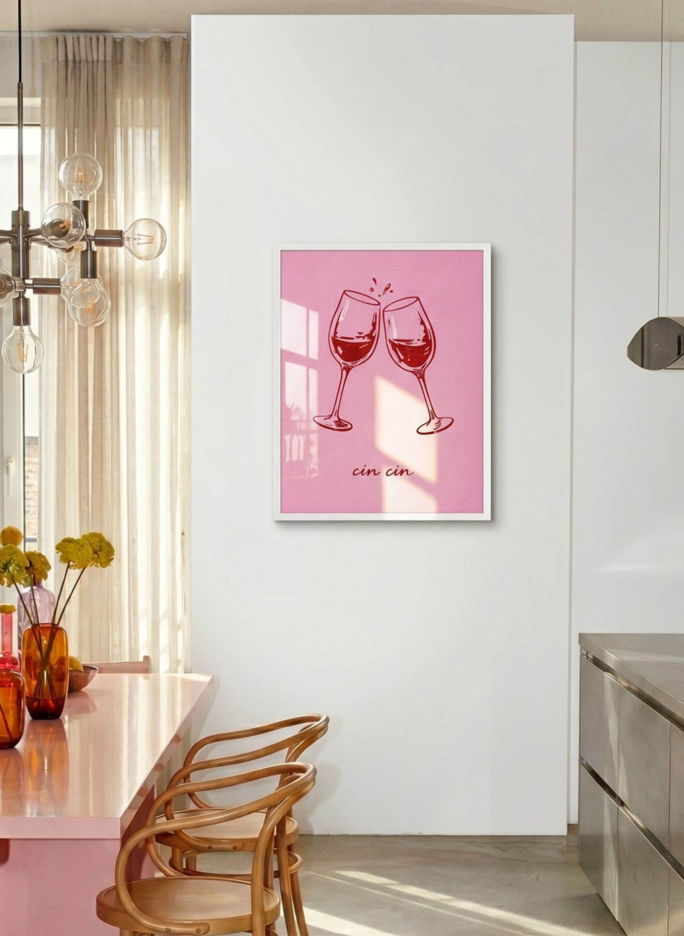 Liv Corday Wandbild CIN CIN mit Rahmen: WEISS