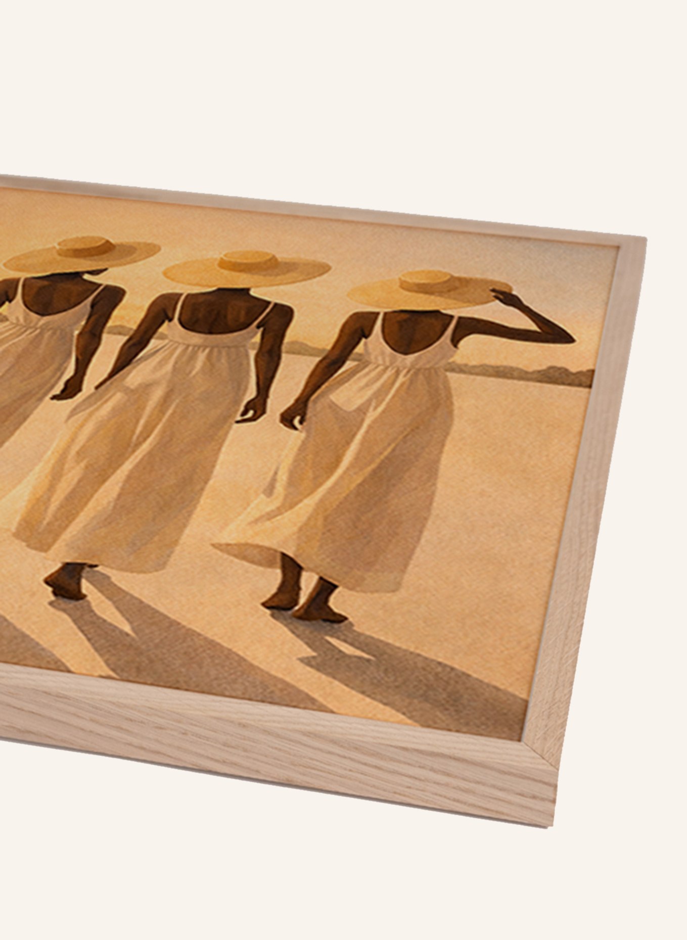 Liv Corday Wandbild DREIKLANG / SOMMERSCHRITTE mit Rahmen: ECRU