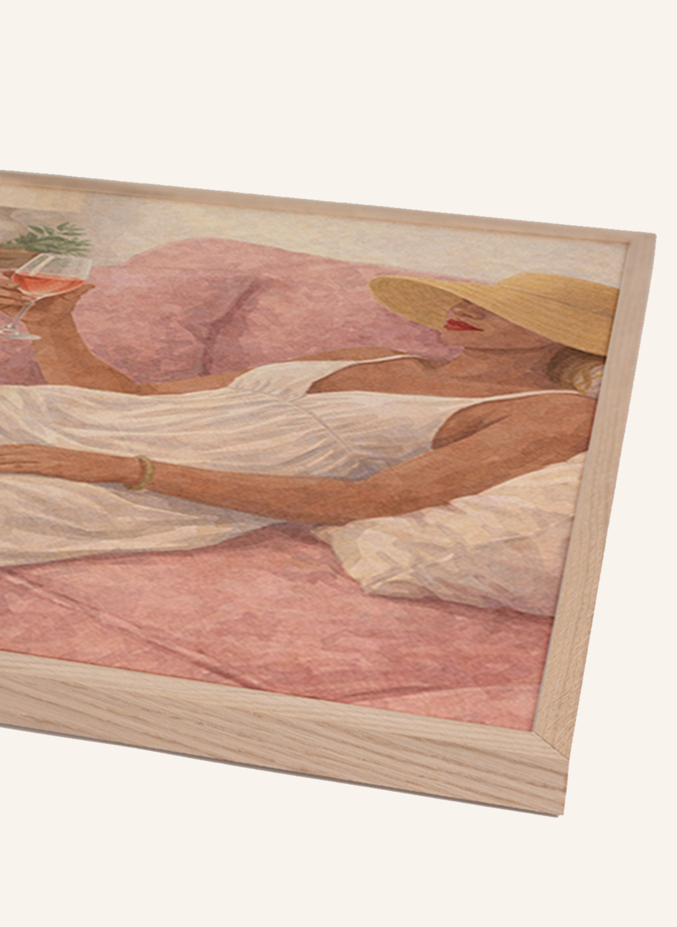 Liv Corday Wandbild ROSÉ MOMENT mit Rahmen: ECRU