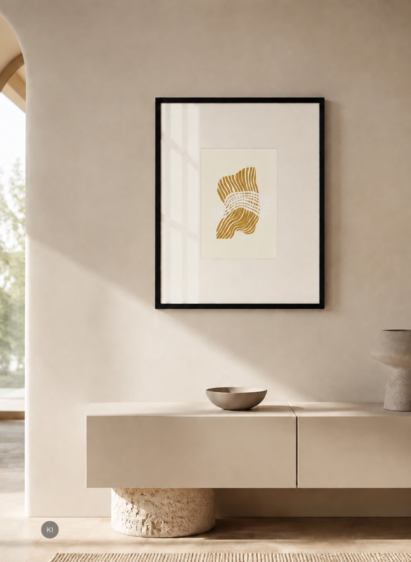 ANY IMAGE Wandbild GOLDENER RHYTHMUS mit Rahmen: SCHWARZ