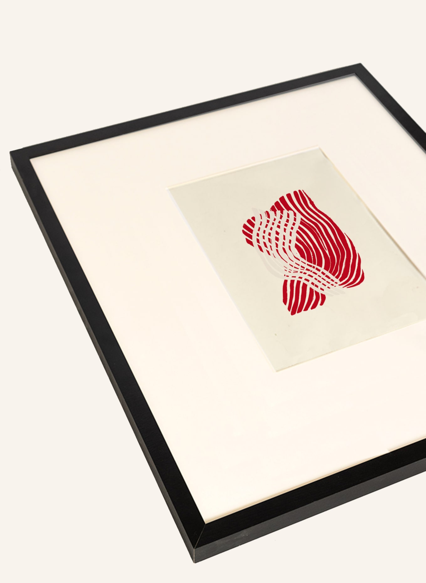 ANY IMAGE Wandbild ROTER RHYTHMUS mit Rahmen: SCHWARZ