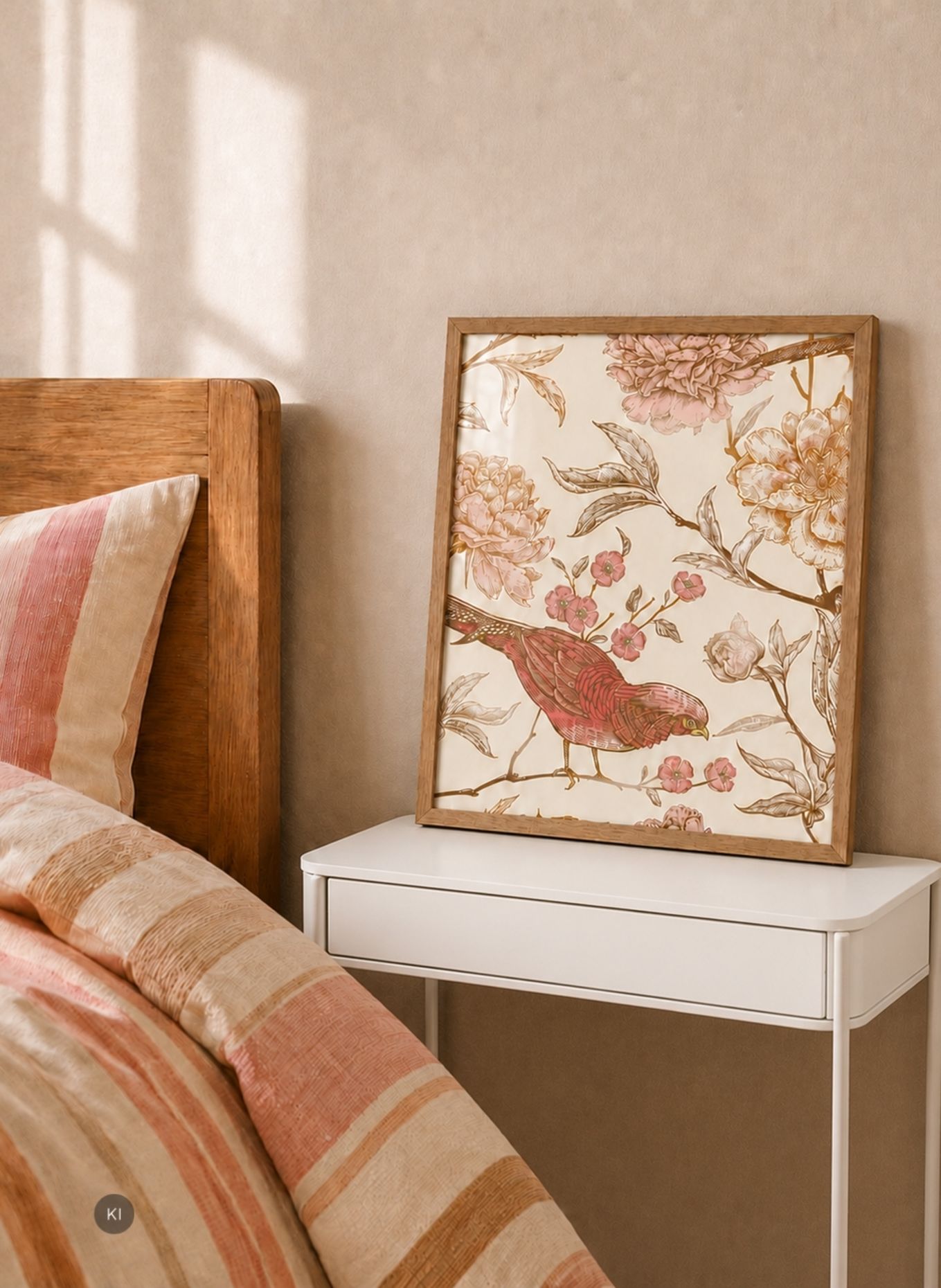 Liv Corday Wandbild PFINGSTROSEN mit Rahmen: BRAUN