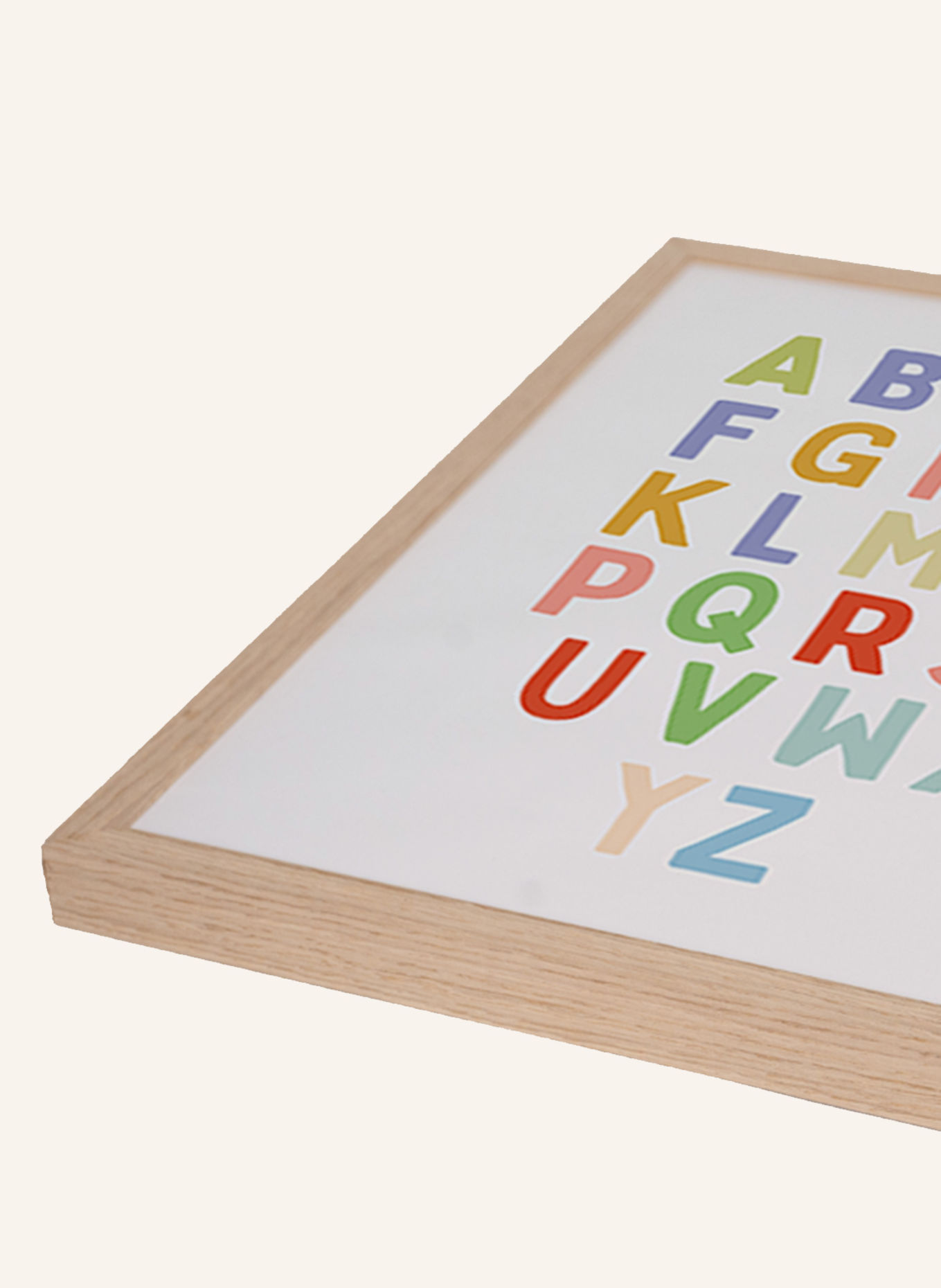 Milan Moon Wandbild ABC mit Rahmen: ECRU