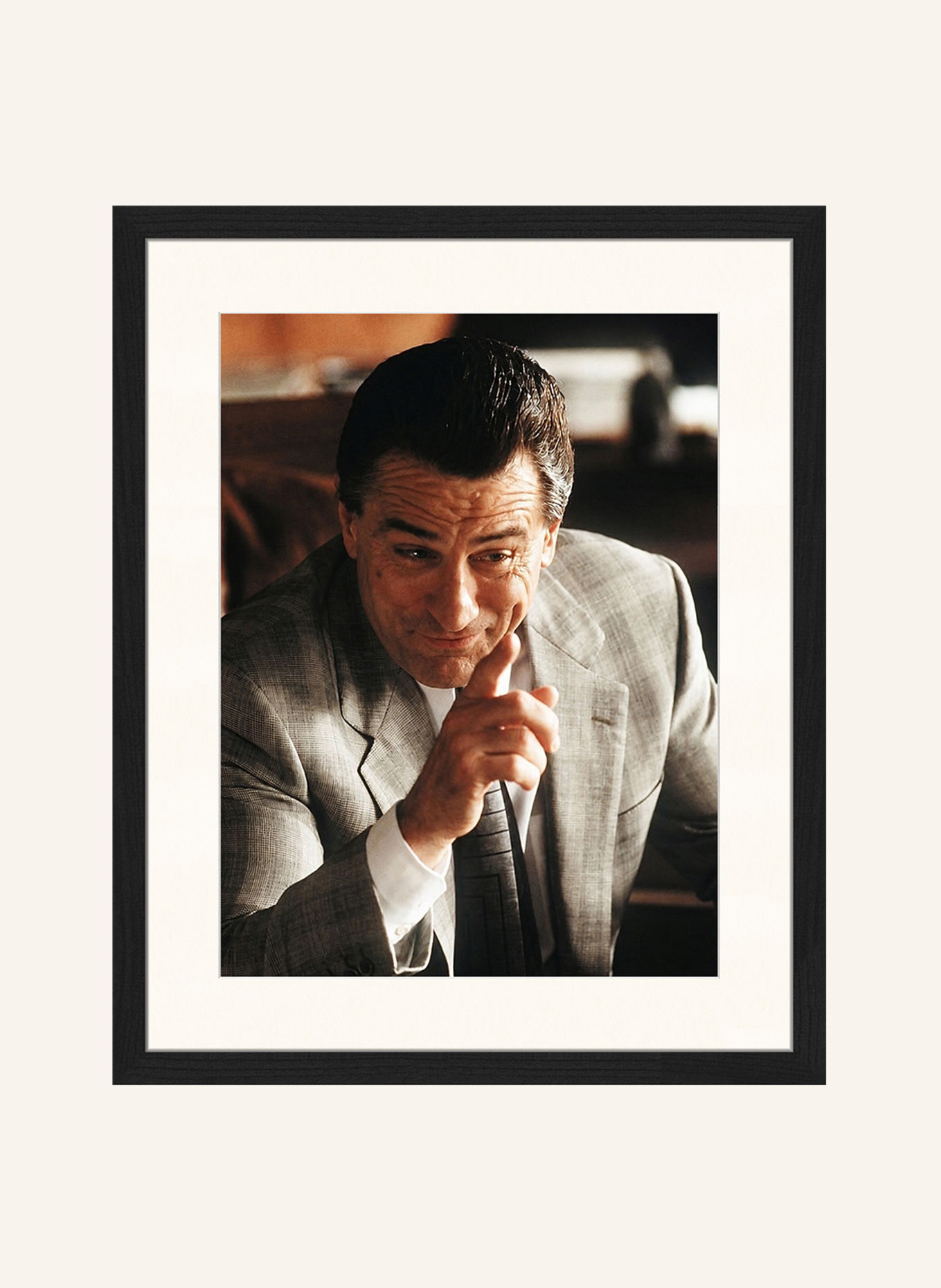JACOB BADEN Wandbild  ROBERT DE NIRO IN „WE GO ANYWHERE“ mit Rahmen: SCHWARZ