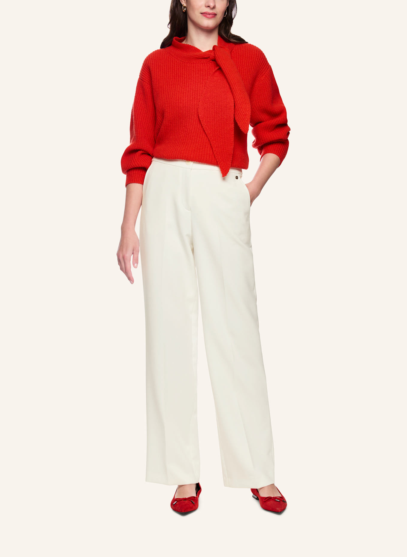 MARC CAIN Marlenehose WUKARI: WEISS/ CREME