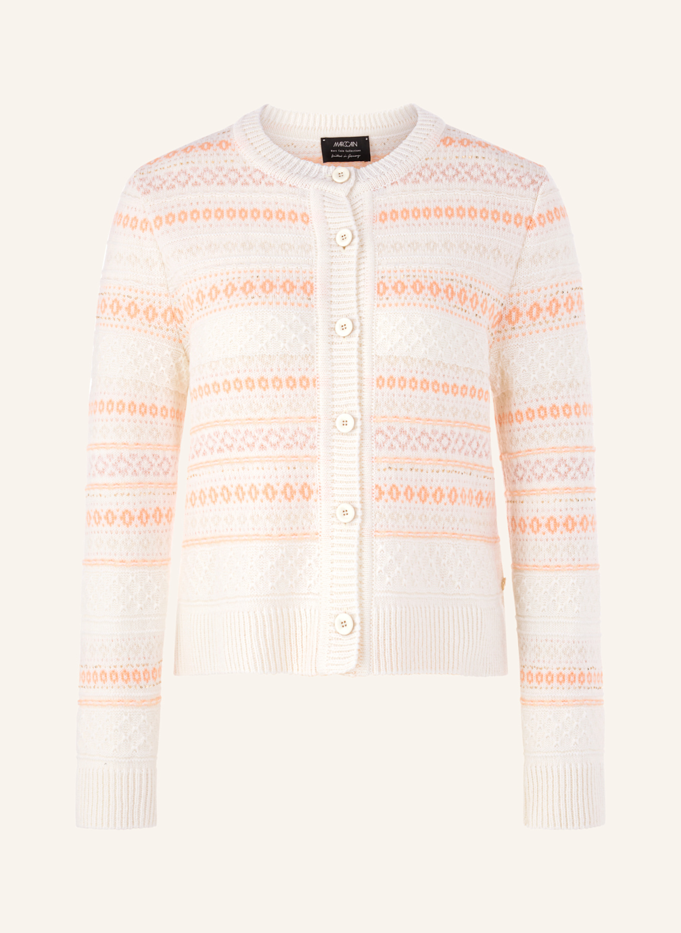 MARC CAIN Cardigan: WEISS/ CREME