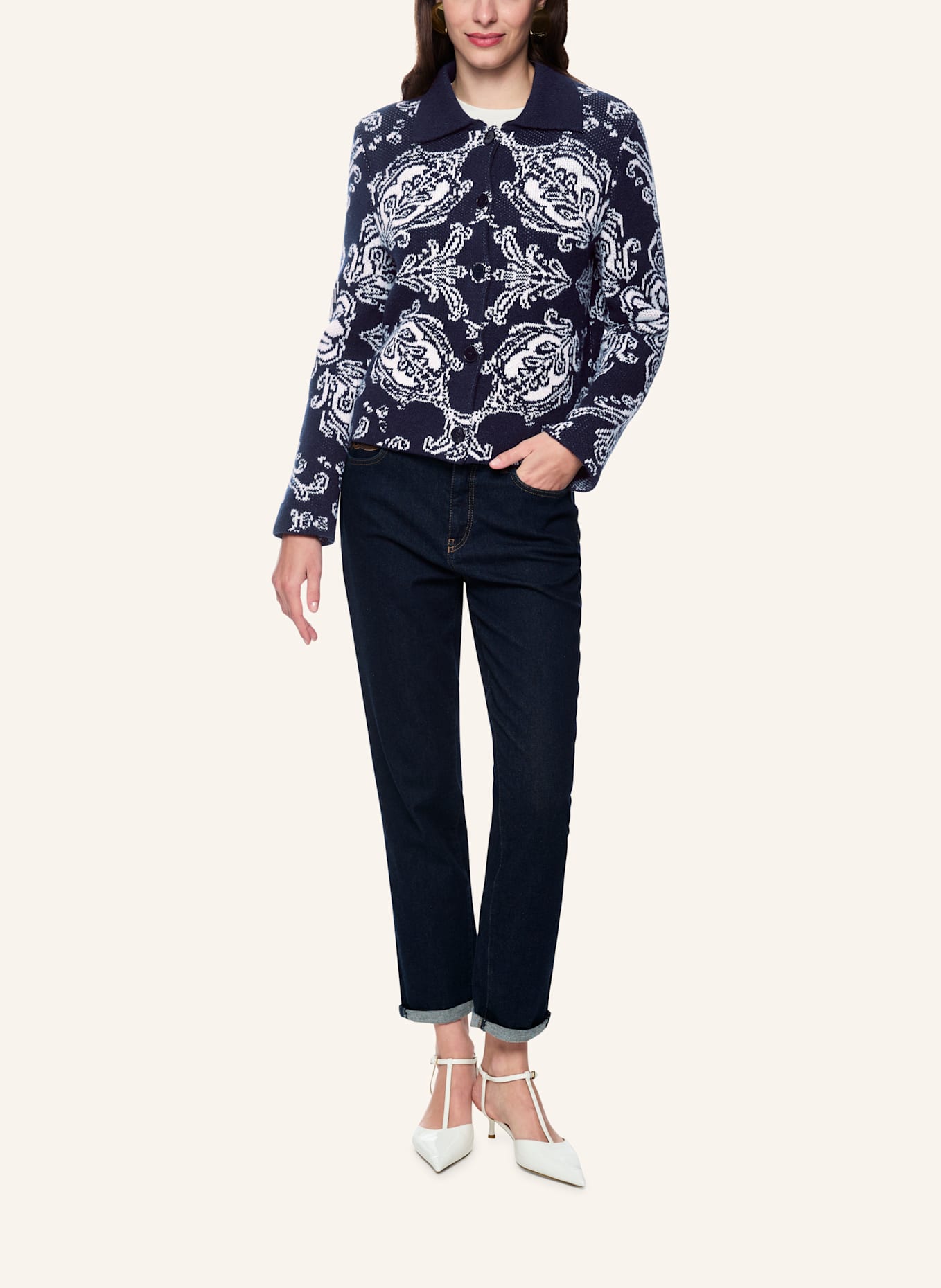 MARC CAIN Cardigan: DUNKELBLAU