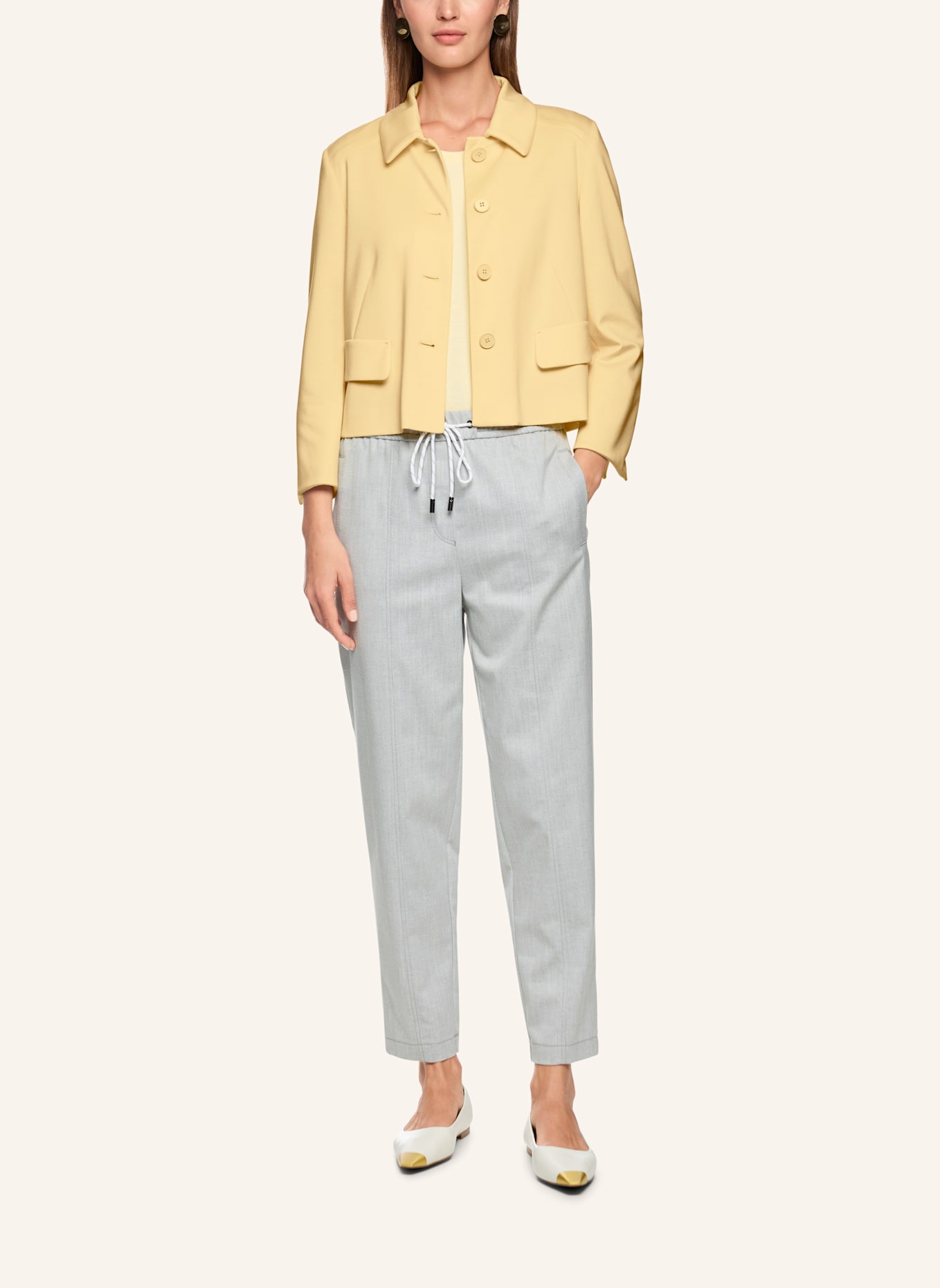 MARC CAIN Kastenjacke aus Jersey: CREME