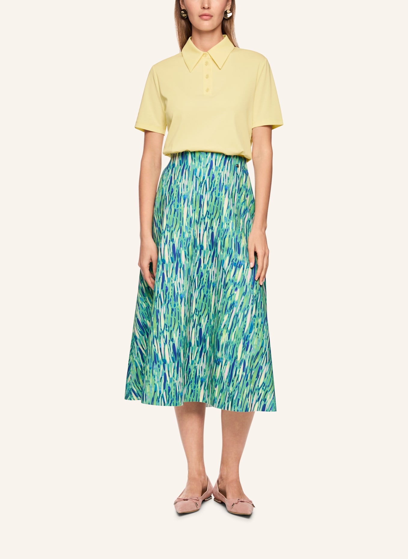 MARC CAIN Jersey-Poloshirt: CREME