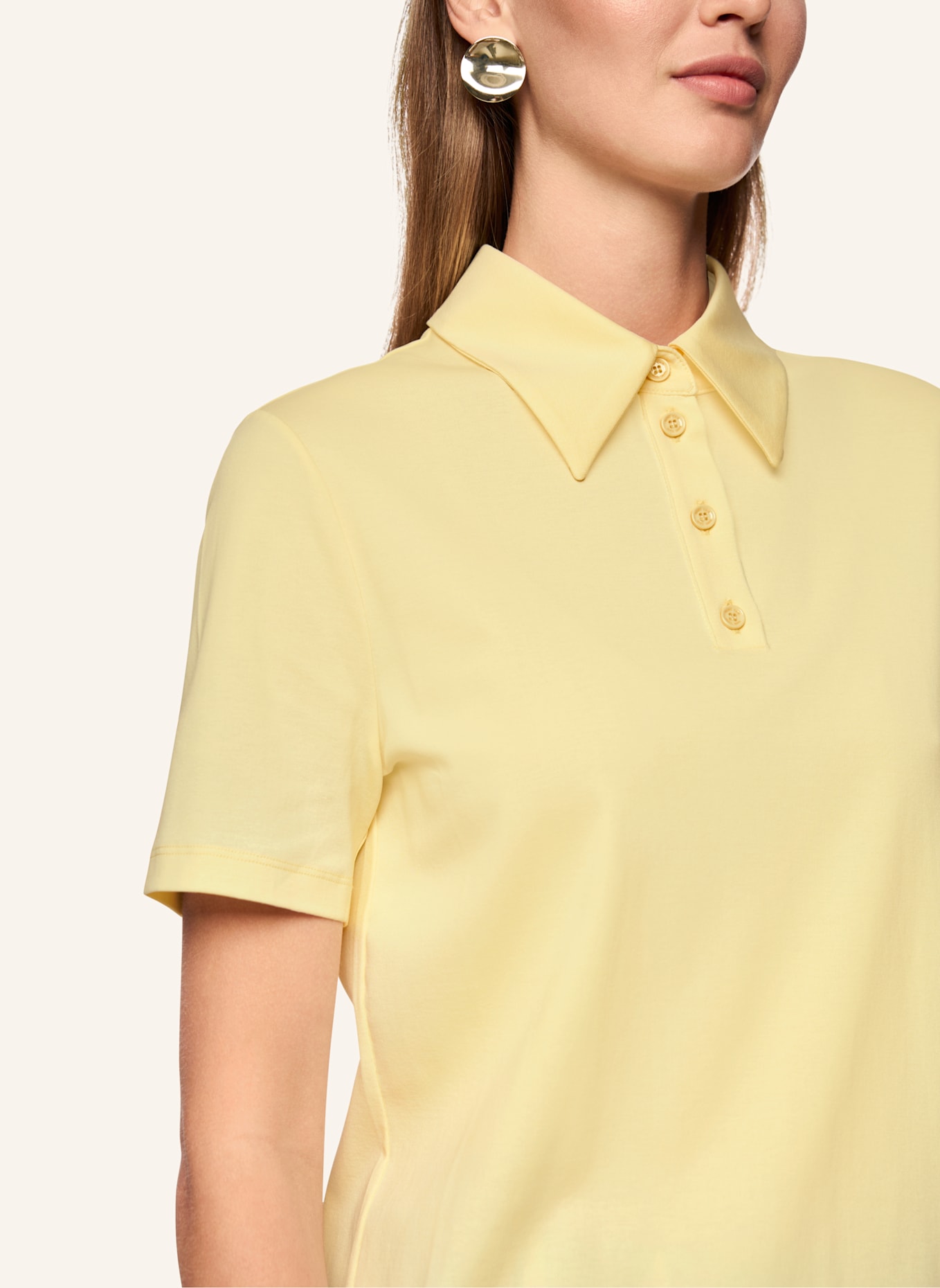 MARC CAIN Jersey-Poloshirt: CREME