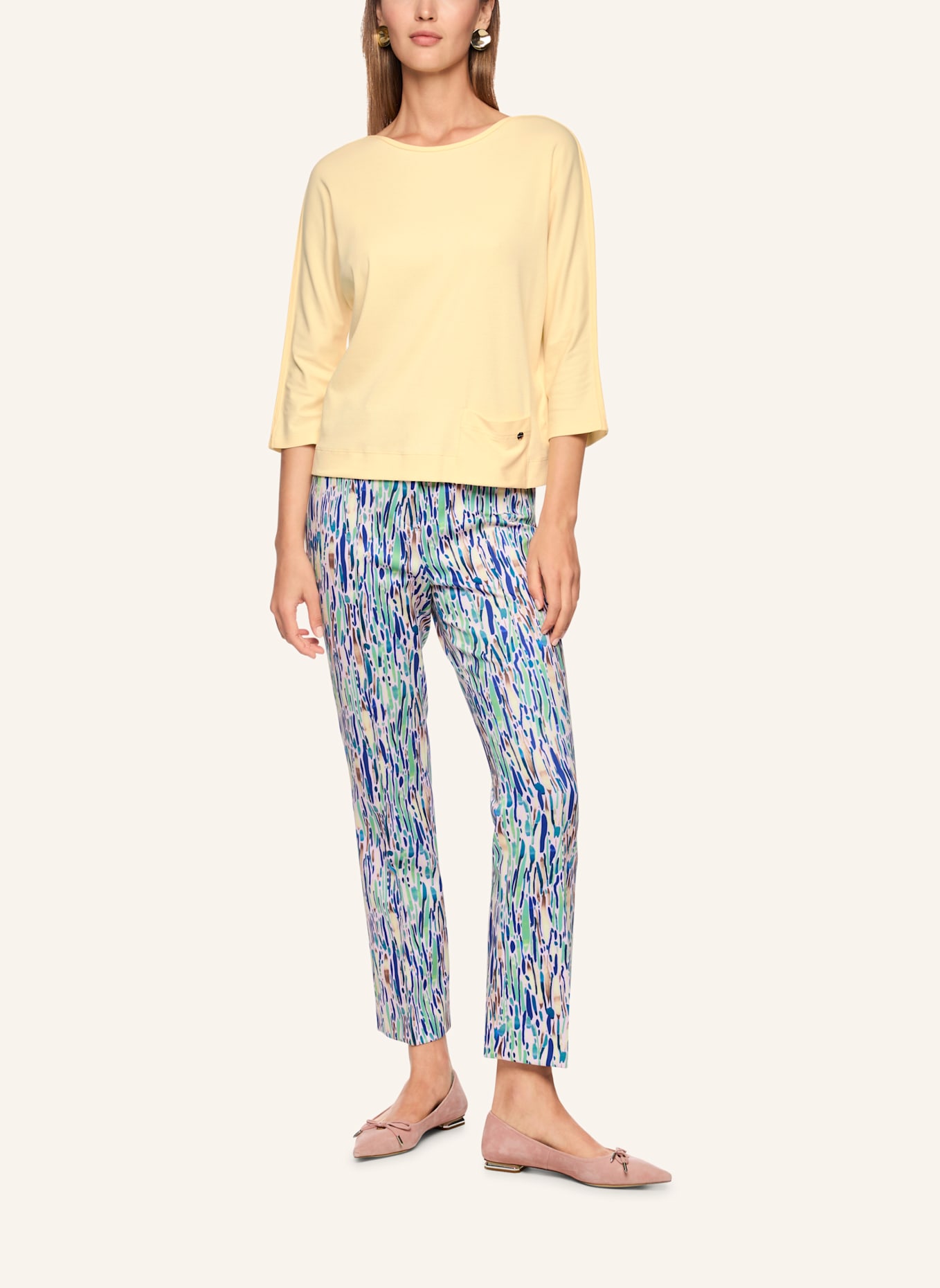 MARC CAIN Shirt mit 3/4-Arm: CREME