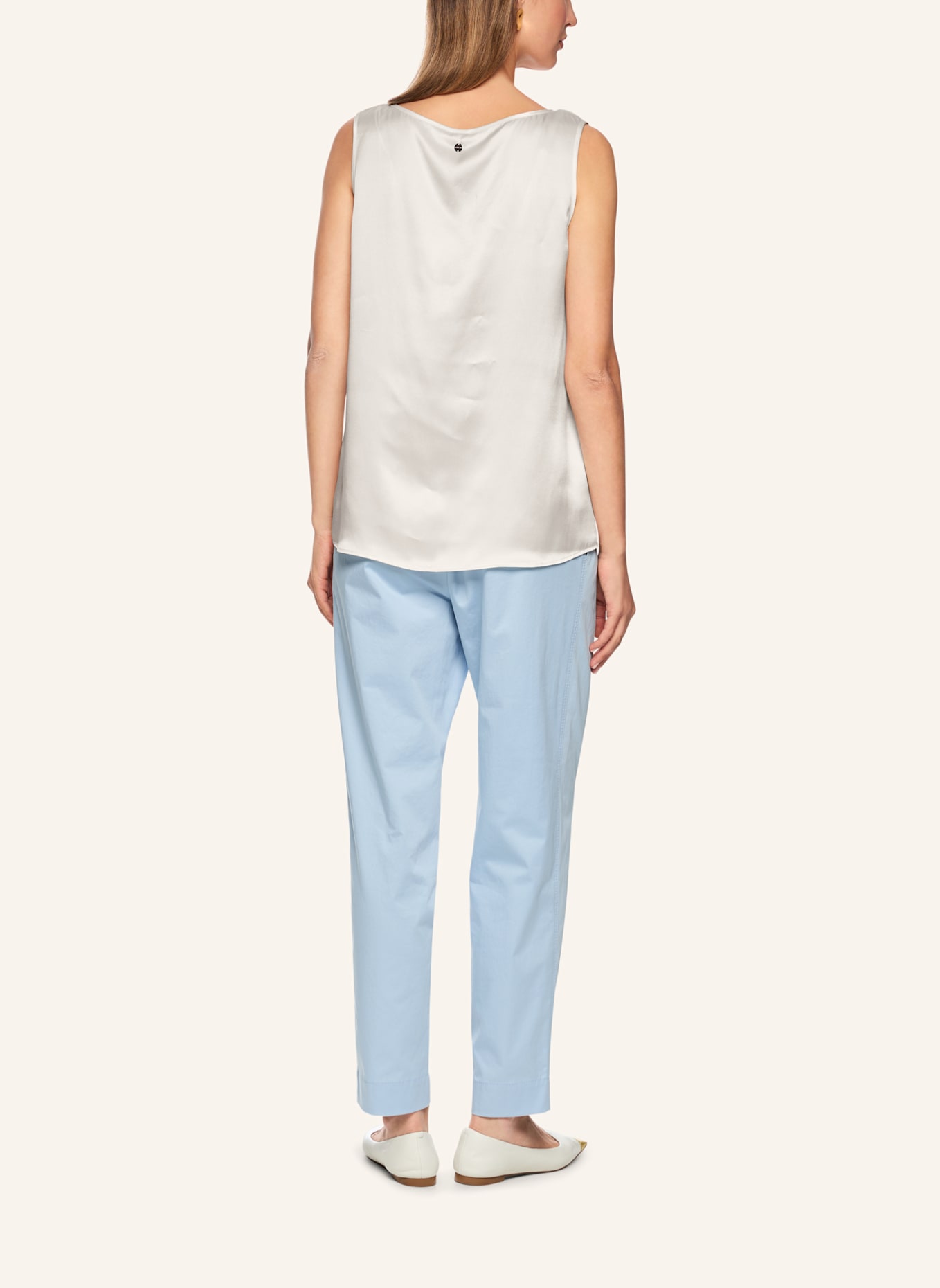 MARC CAIN Seidentop: WEISS/ CREME