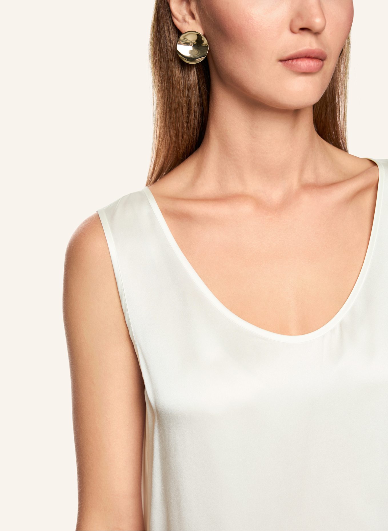 MARC CAIN Seidentop: WEISS/ CREME